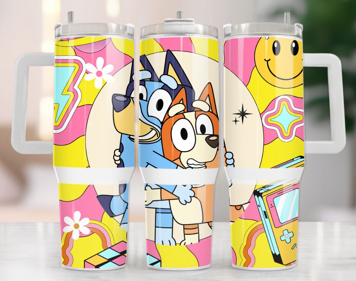 Bluey And Bingo Heeler Cartoon Custom Stanley Cup 40 oz 30 oz Tumbler With HandleTVC2301970