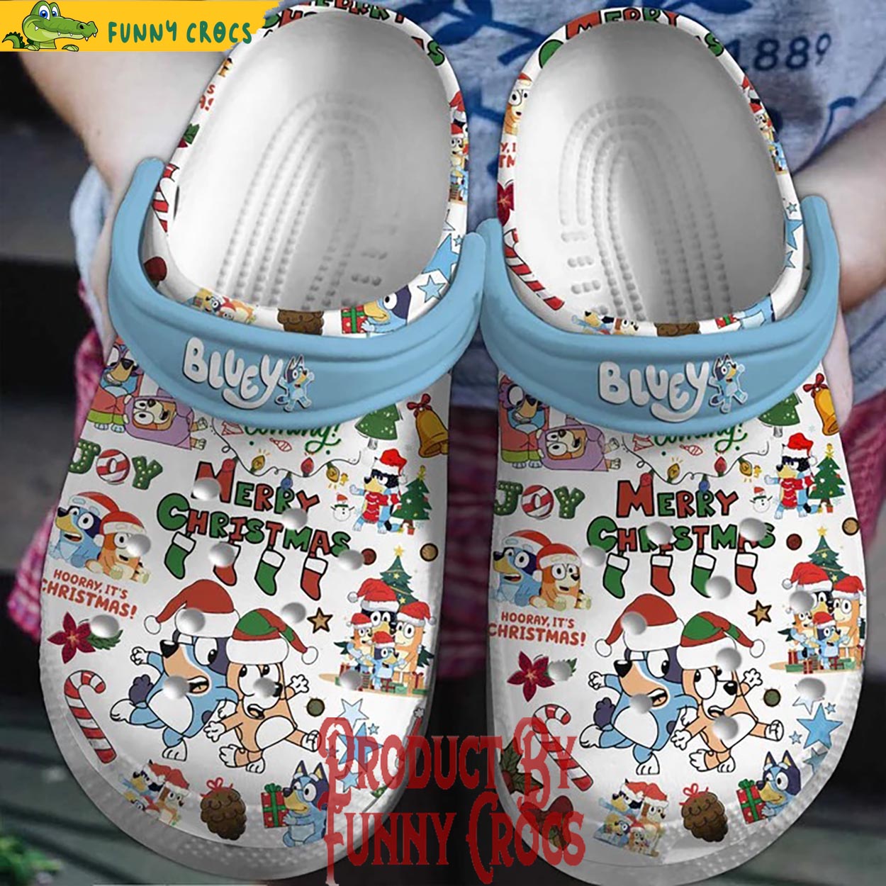 Bluey Cartoon Christmas Crocs Crocband Clogs Shoes Comfortable For Men Women and Kids