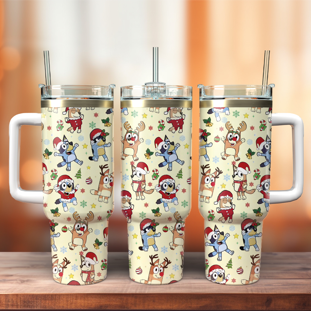 Bluey Cartoon Christmas Custom Stanley Cup 40 oz 30 oz Tumbler With HandleTVC2301503