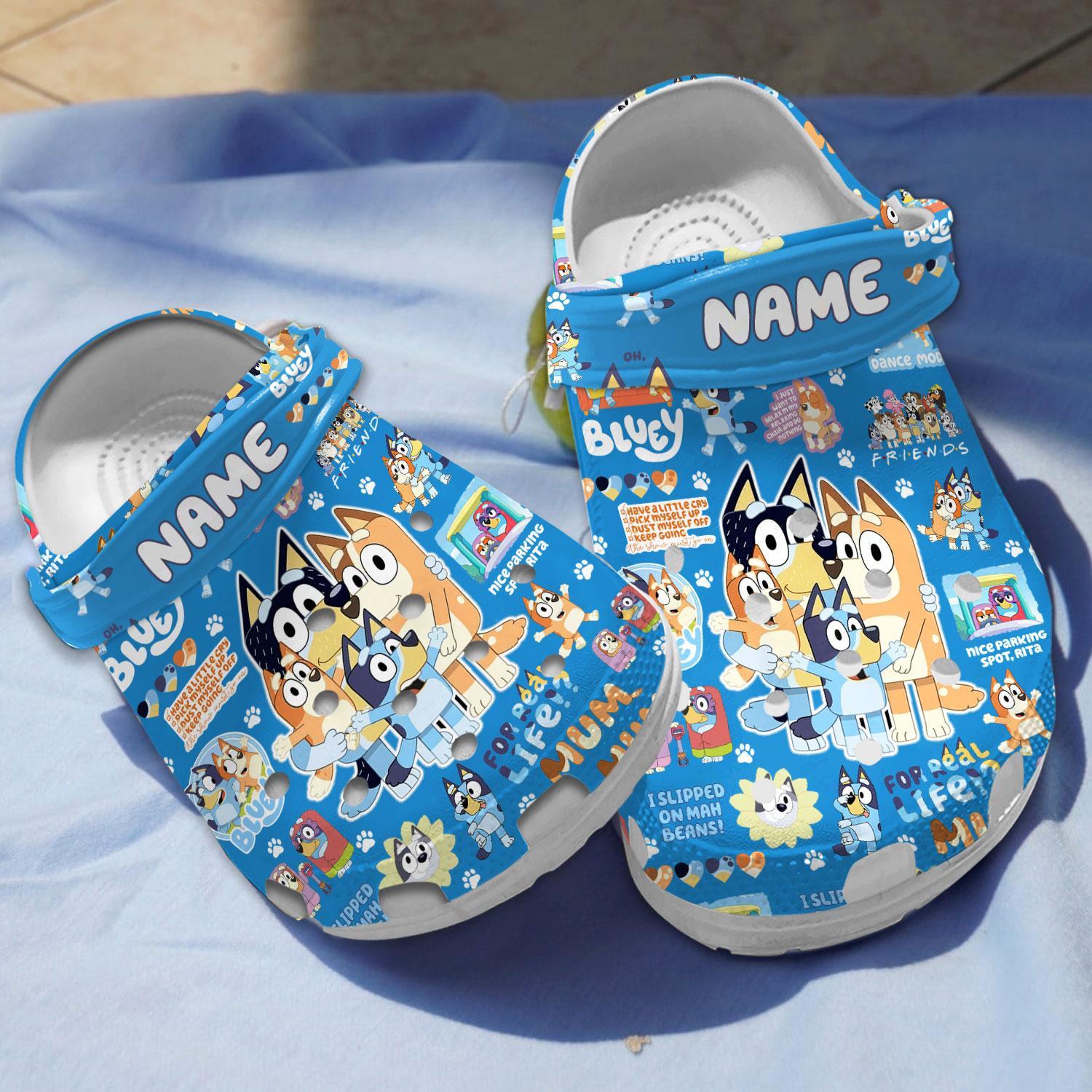 Bluey Cartoon Crocs Crocband Clogs Shoes Comfortable For Men Women and Kids