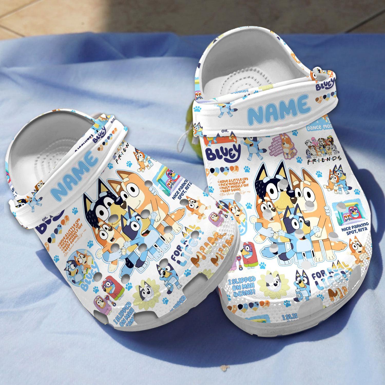 Bluey Cartoon Crocs Crocband Clogs Shoes Comfortable For Men Women and Kids