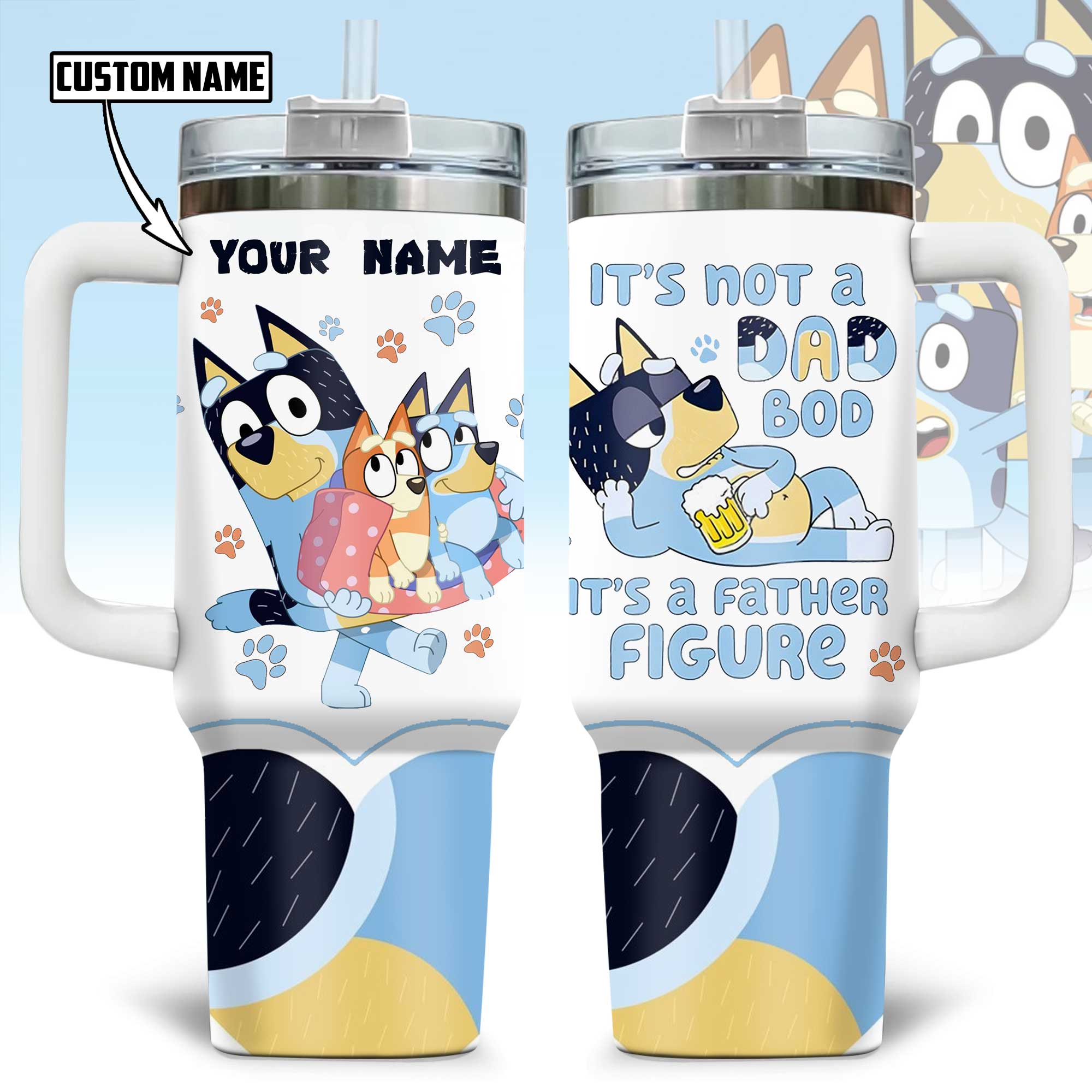 Bluey Cartoon Custom Stanley Cup 40 oz 30 oz Tumbler With HandleTVC2301169