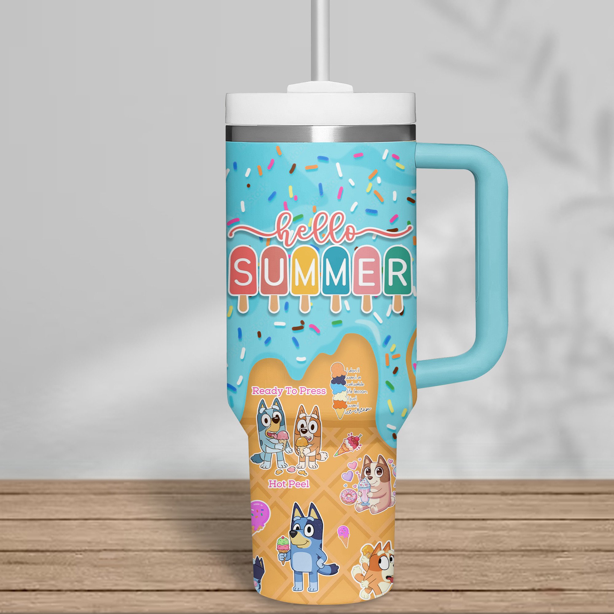 Bluey Cartoon Custom Stanley Cup 40 oz 30 oz Tumbler With HandleTVC2301178 - Image 4