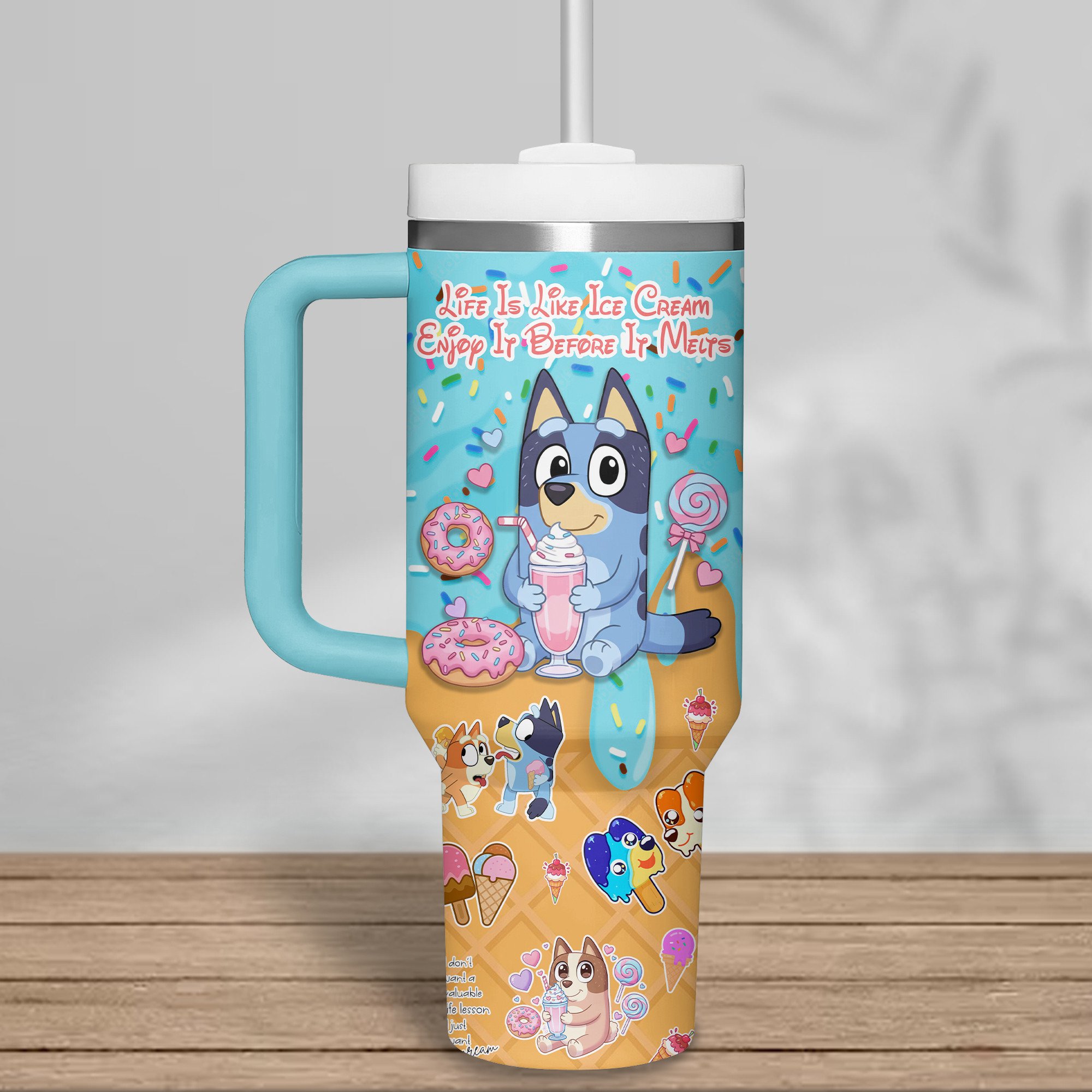 Bluey Cartoon Custom Stanley Cup 40 oz 30 oz Tumbler With HandleTVC2301178 - Image 3