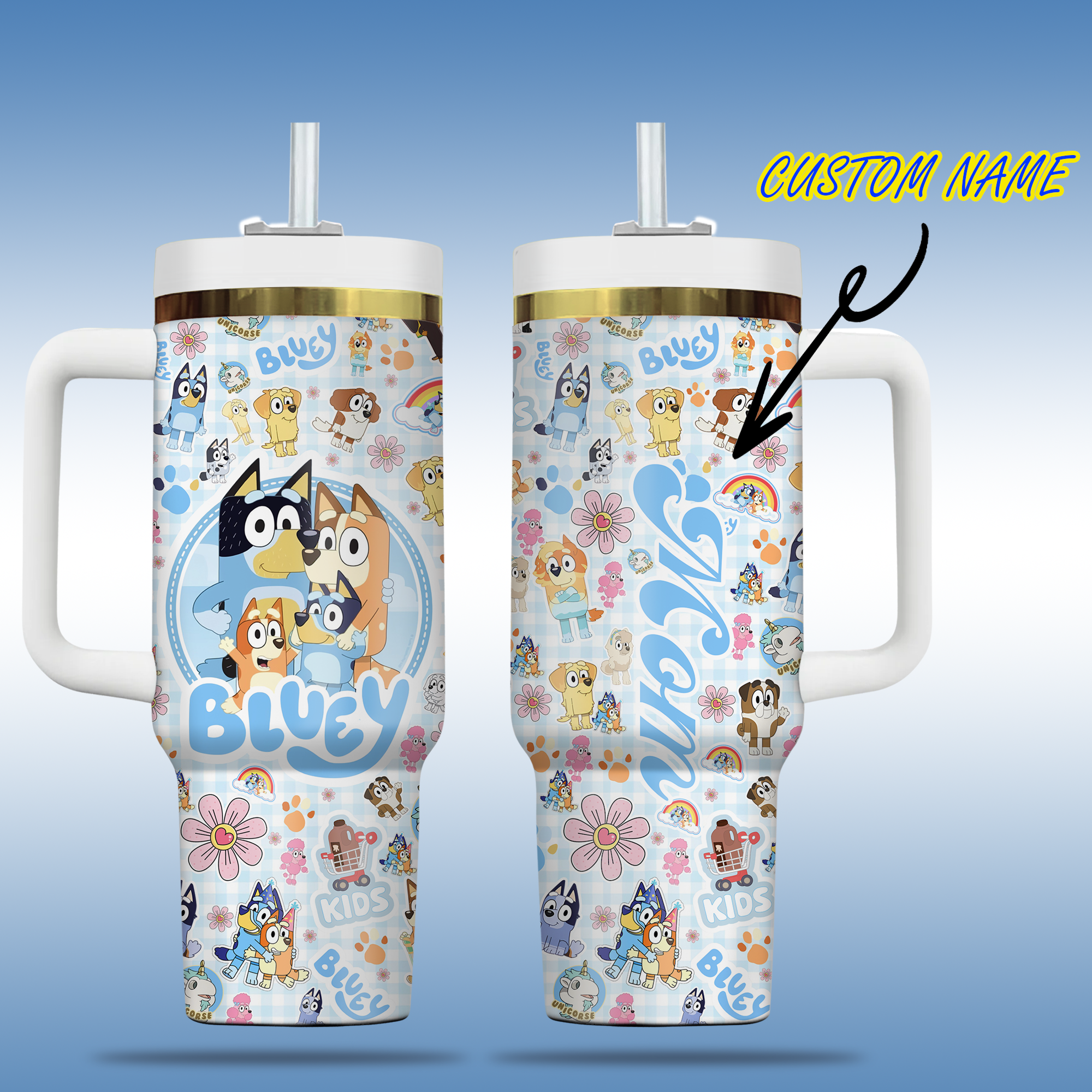 Bluey Cartoon Custom Stanley Cup 40 oz 30 oz Tumbler With HandleTVC2301291