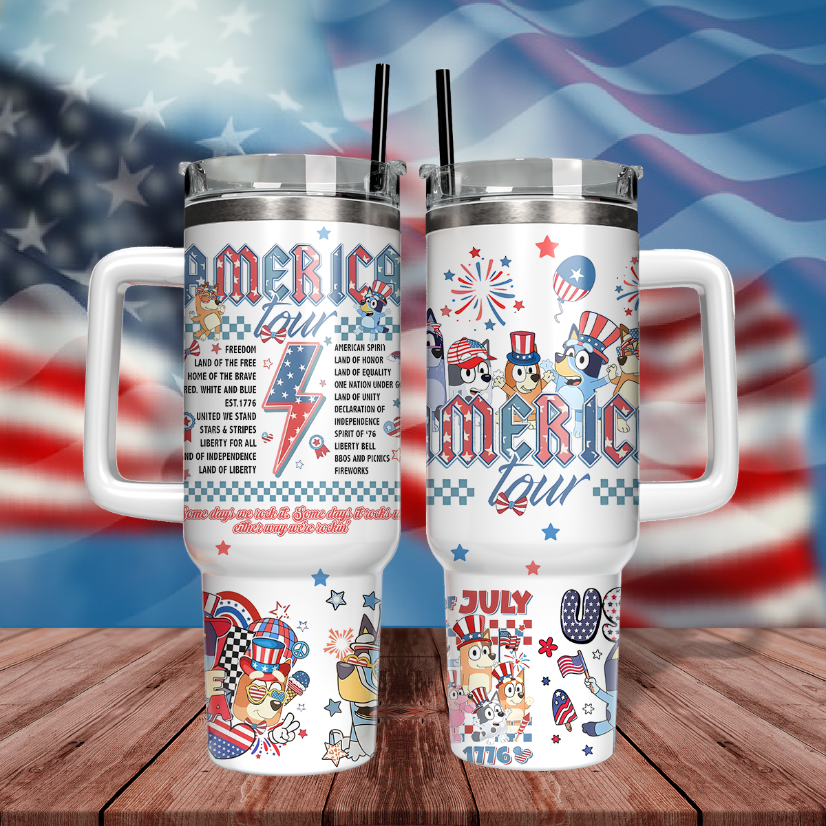 Bluey Heeler Family Cartoon Custom Stanley Cup 40 oz 30 oz Tumbler With HandleTVC2301803