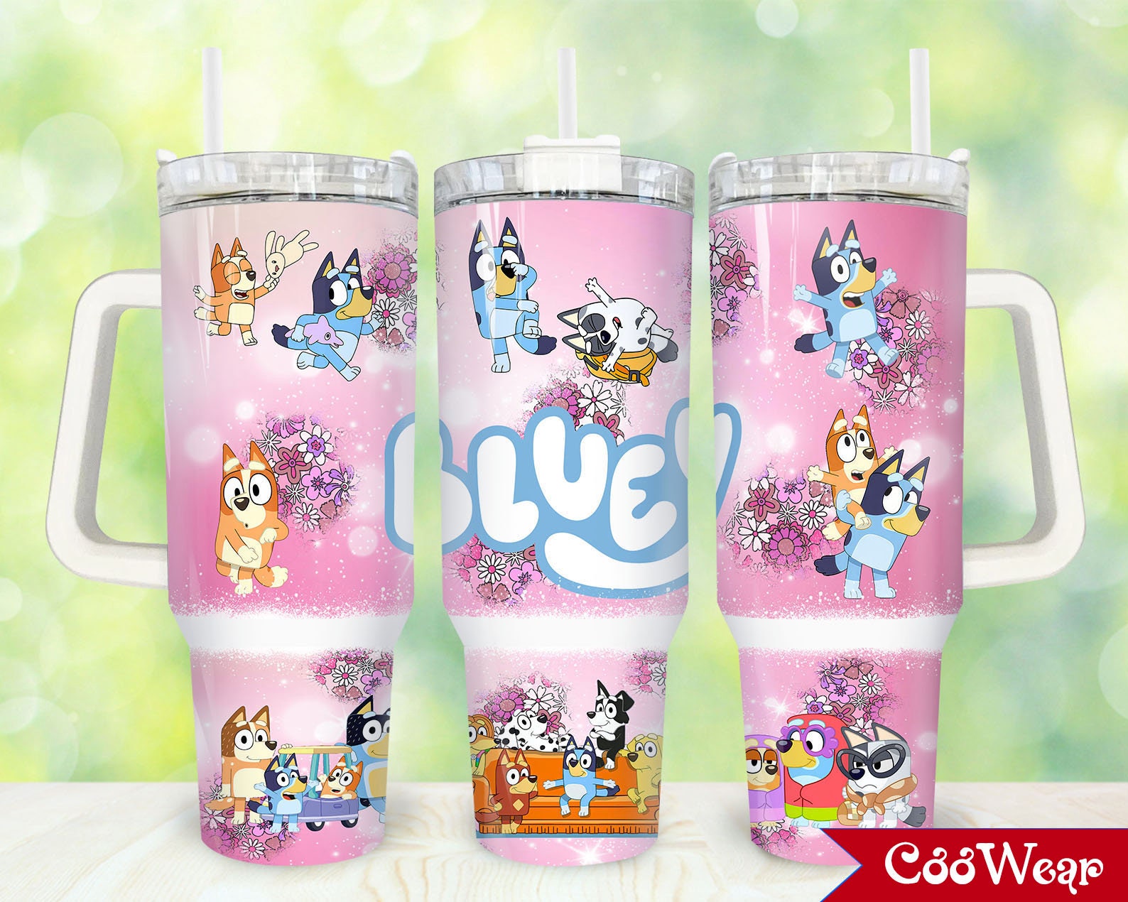 Bluey Heeler Family Cartoon Custom Stanley Cup 40 oz 30 oz Tumbler With HandleTVC2301862