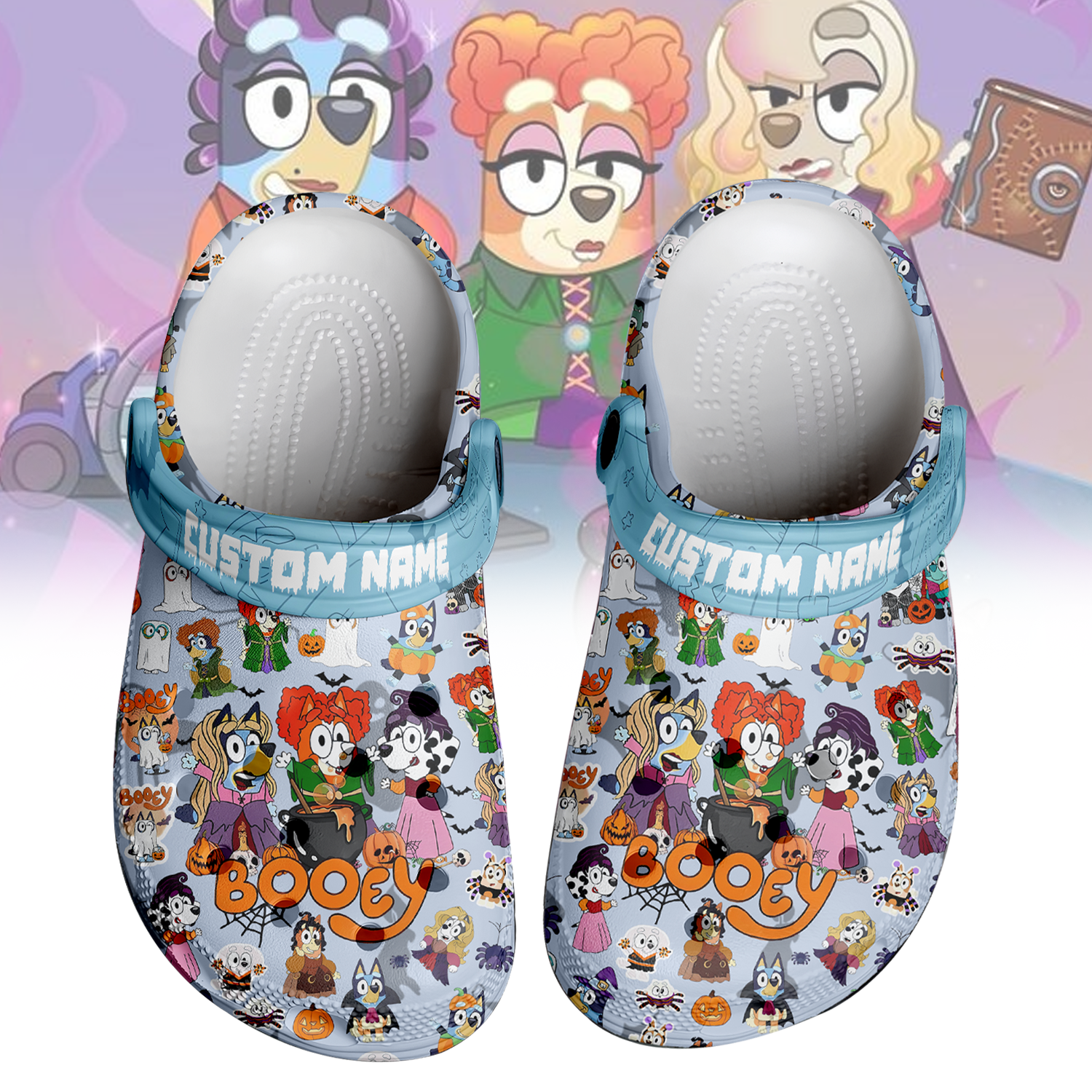 Bluey Hocus Pocus x Halloween Crocs Crocband Clogs Shoes Comfortable For Men Women and Kids