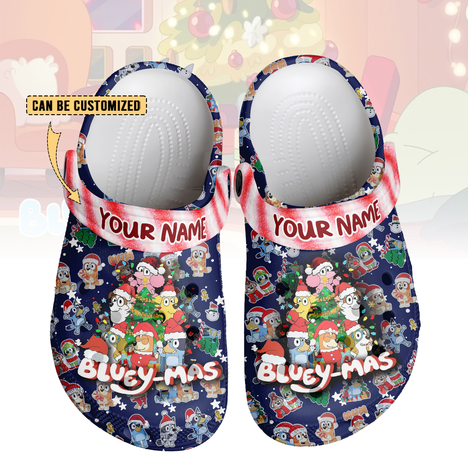 Bluey x Christmas Crocs Crocband Clogs Shoes Comfortable For Men Women and Kids