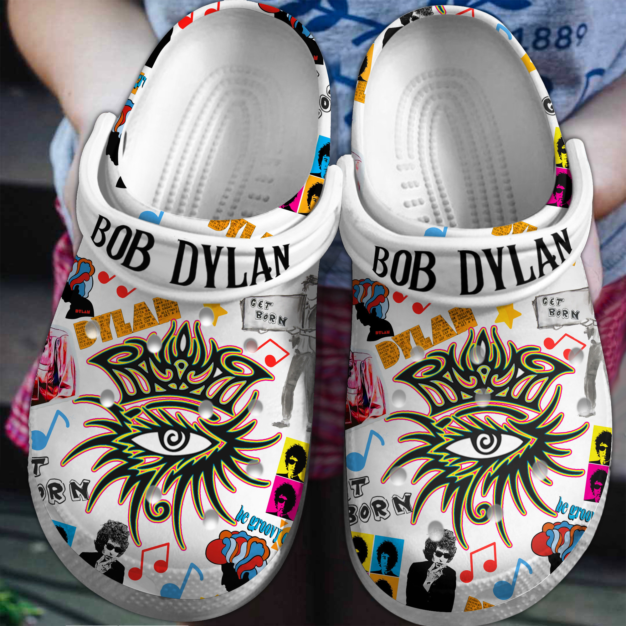 Bob Dylan Music Crocs Crocband Clogs Shoes Comfortable For Men Women and Kids