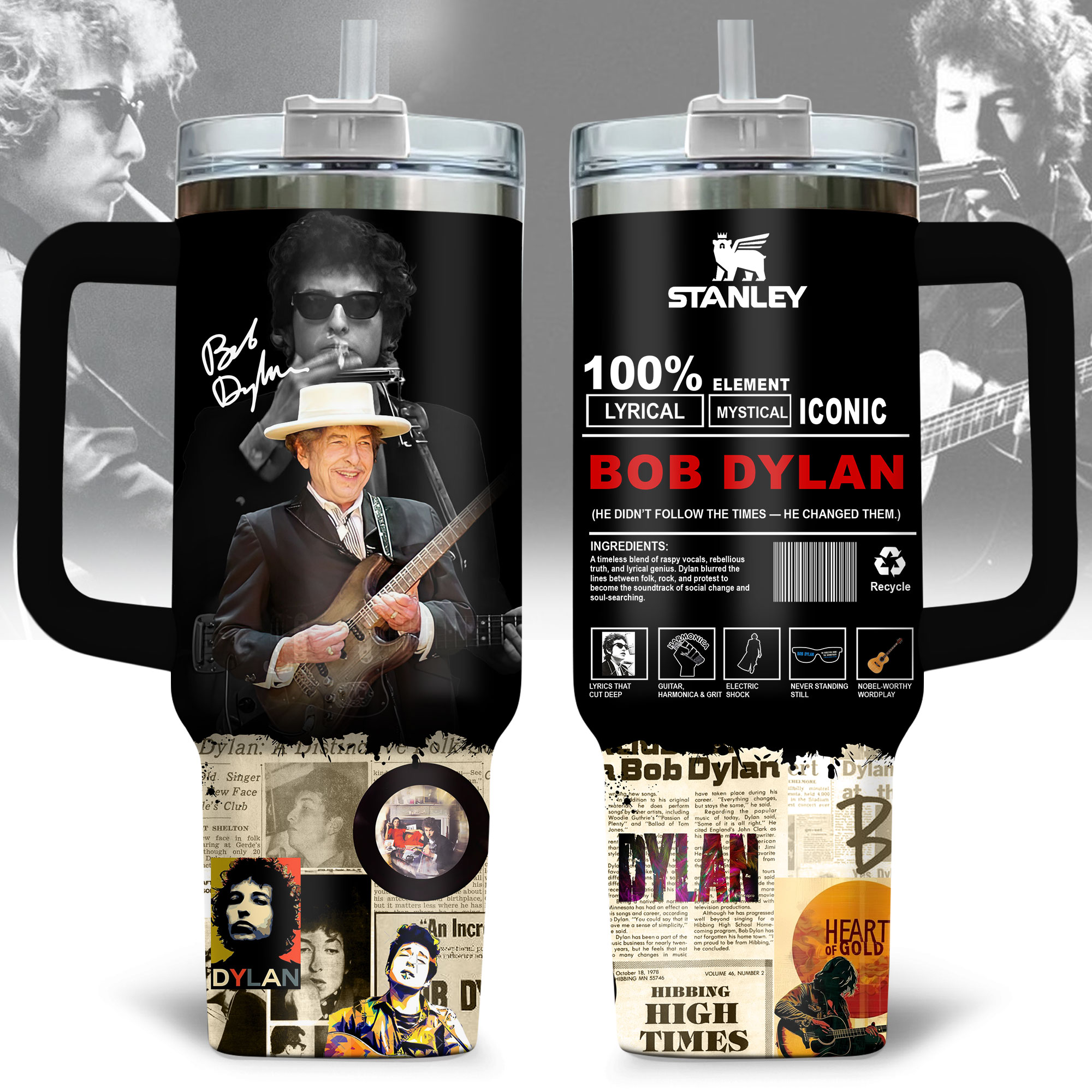 Bob Dylan Music Custom Stanley Cup 40 oz 30 oz Tumbler With HandleTVC2301173
