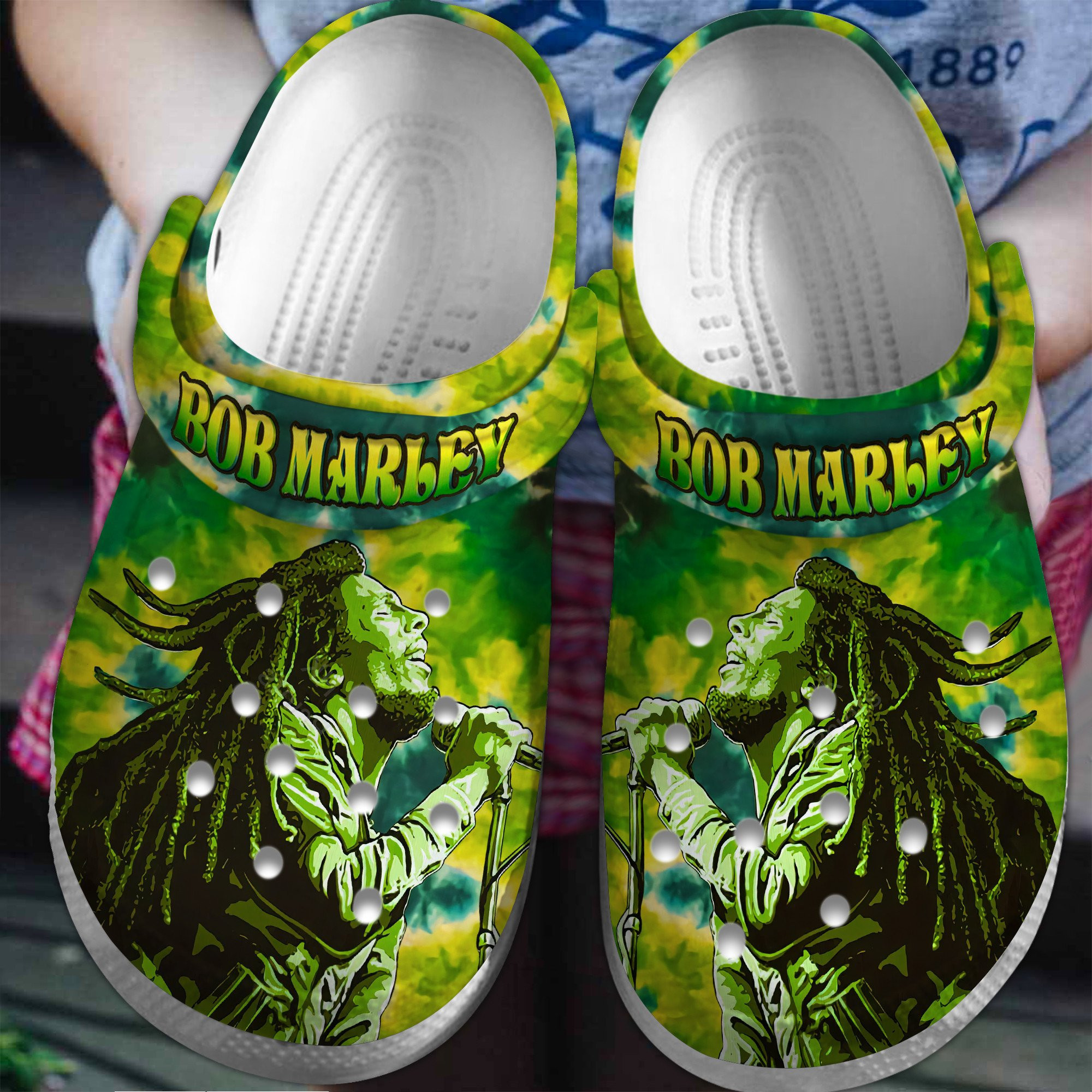 Bob Marley Music Crocs Crocband Clogs Shoes Comfortable For Men Women and Kids