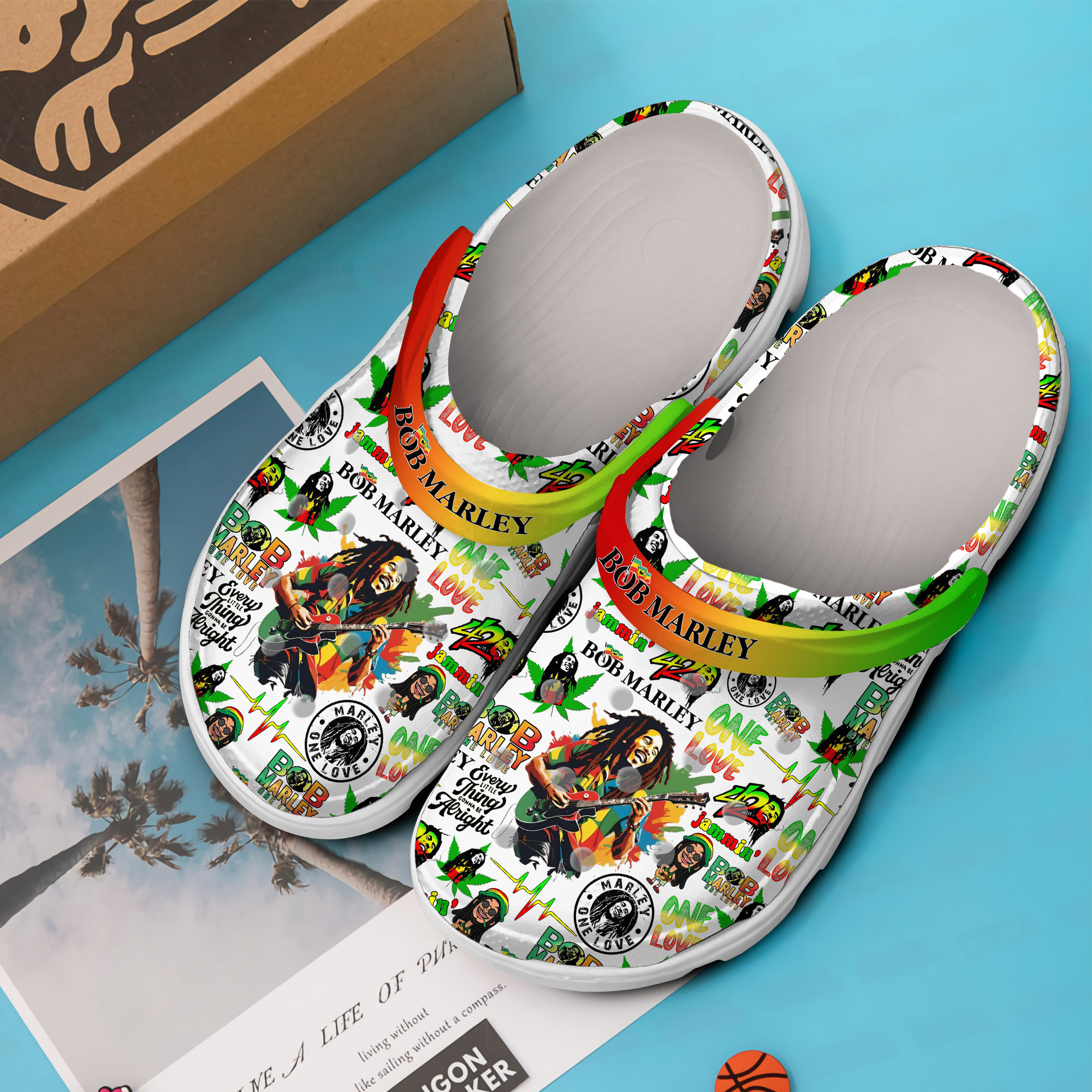 Bob Marley Music Crocs Crocband Clogs Shoes Comfortable For Men Women and Kids - Image 2