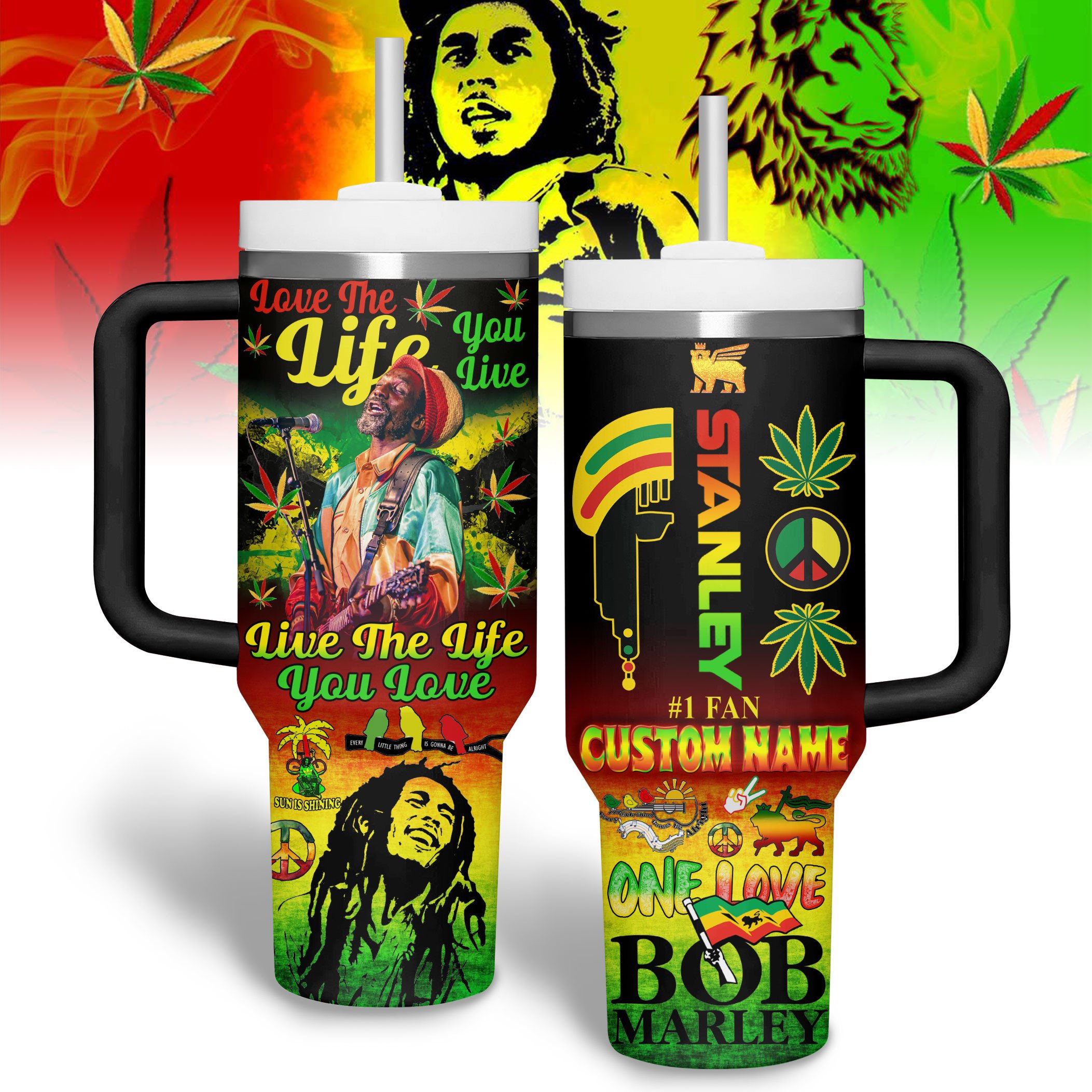 Bob Marley Music Custom Stanley Cup 40 oz 30 oz Tumbler With HandleTVC2301222
