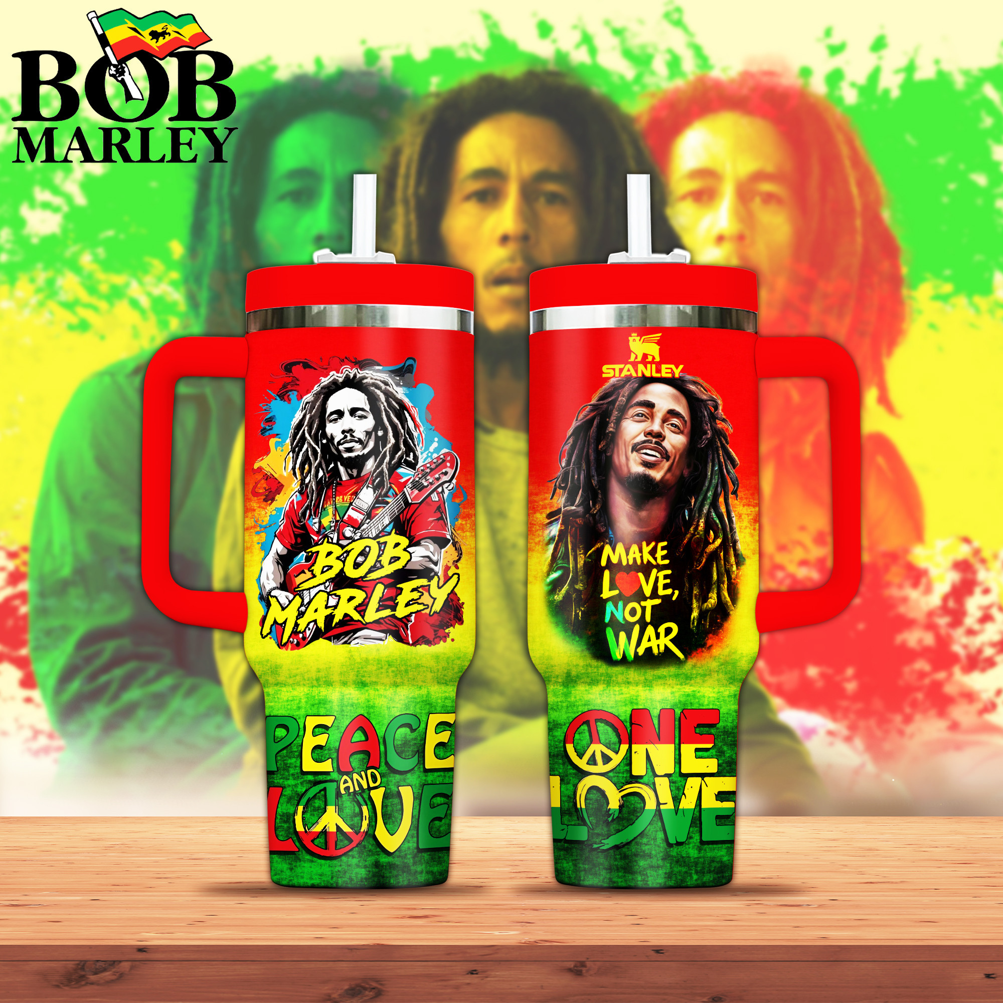 Bob Marley Music Custom Stanley Cup 40 oz 30 oz Tumbler With HandleTVC2301337