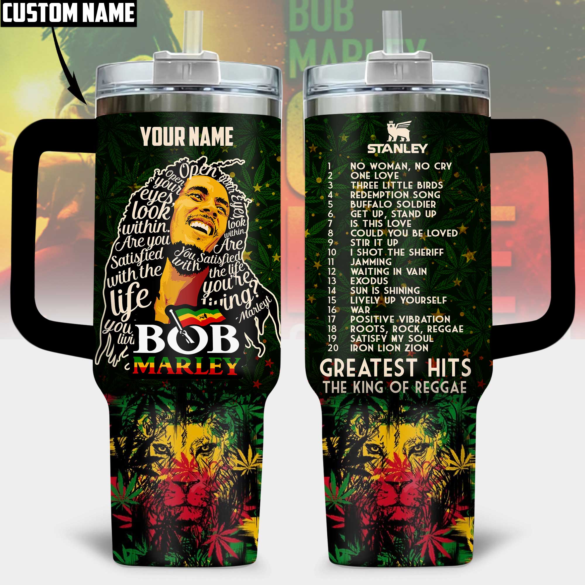 Bob Marley Music Custom Stanley Cup 40 oz 30 oz Tumbler With HandleTVC230195