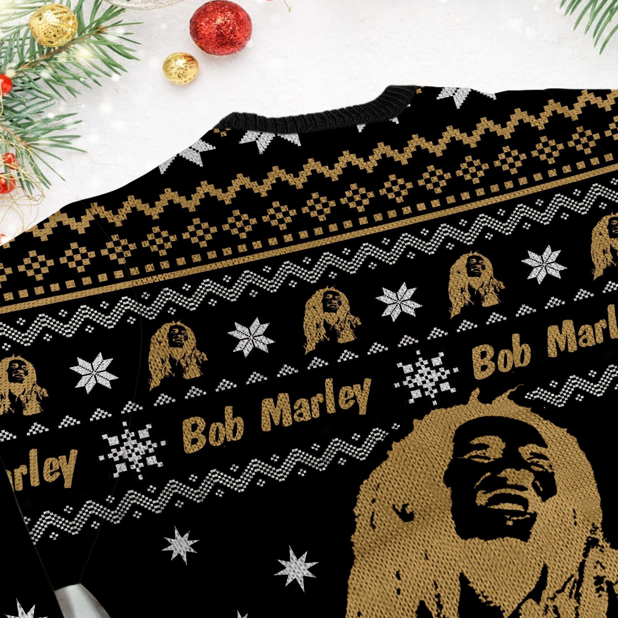 Bob Marley Thank You For The Memories Ugly Christmas Sweater Adult 3D Funny Matching for family - Image 5