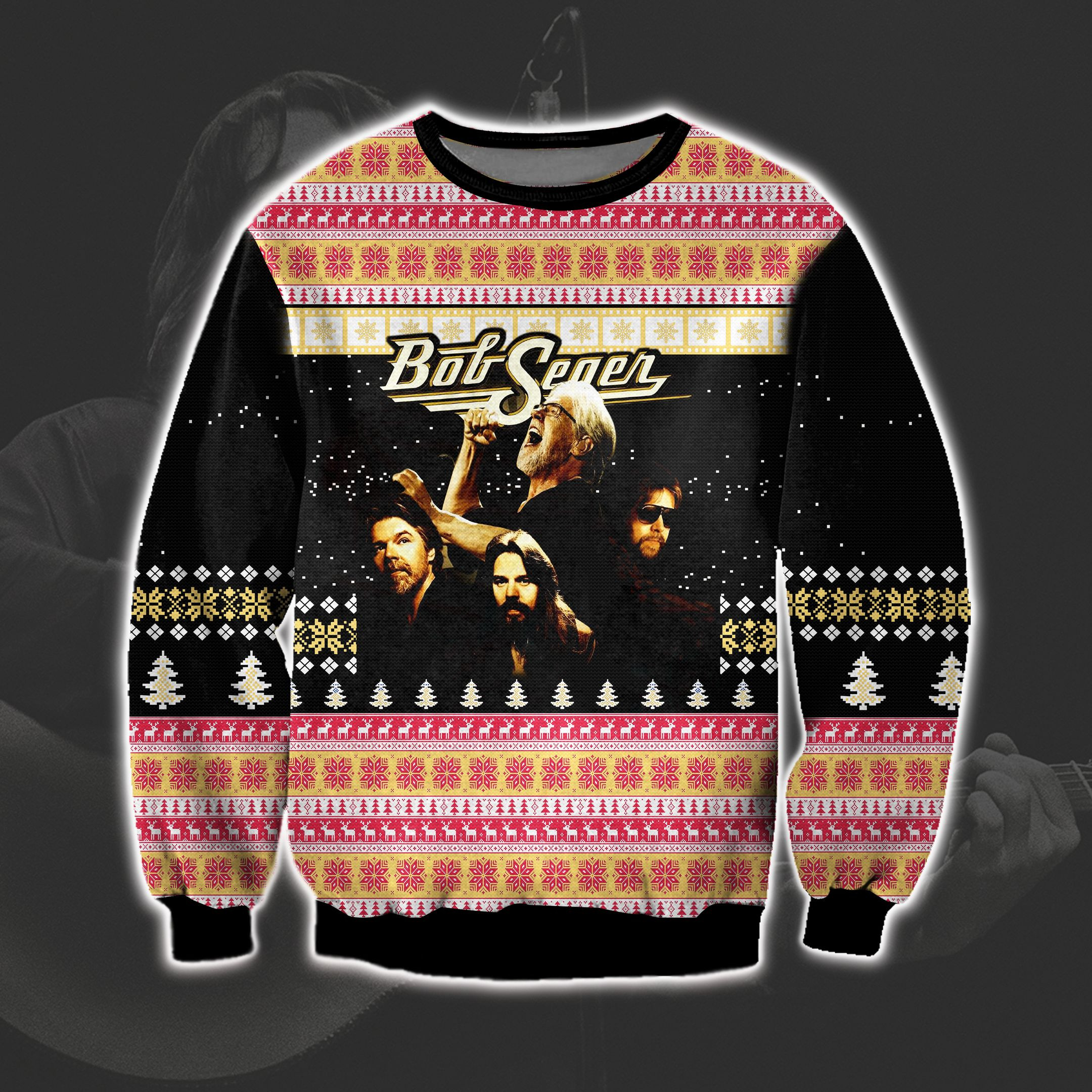 Bob Seger 3D Print Ugly Christmas Sweater Adult 3D Funny Matching for family