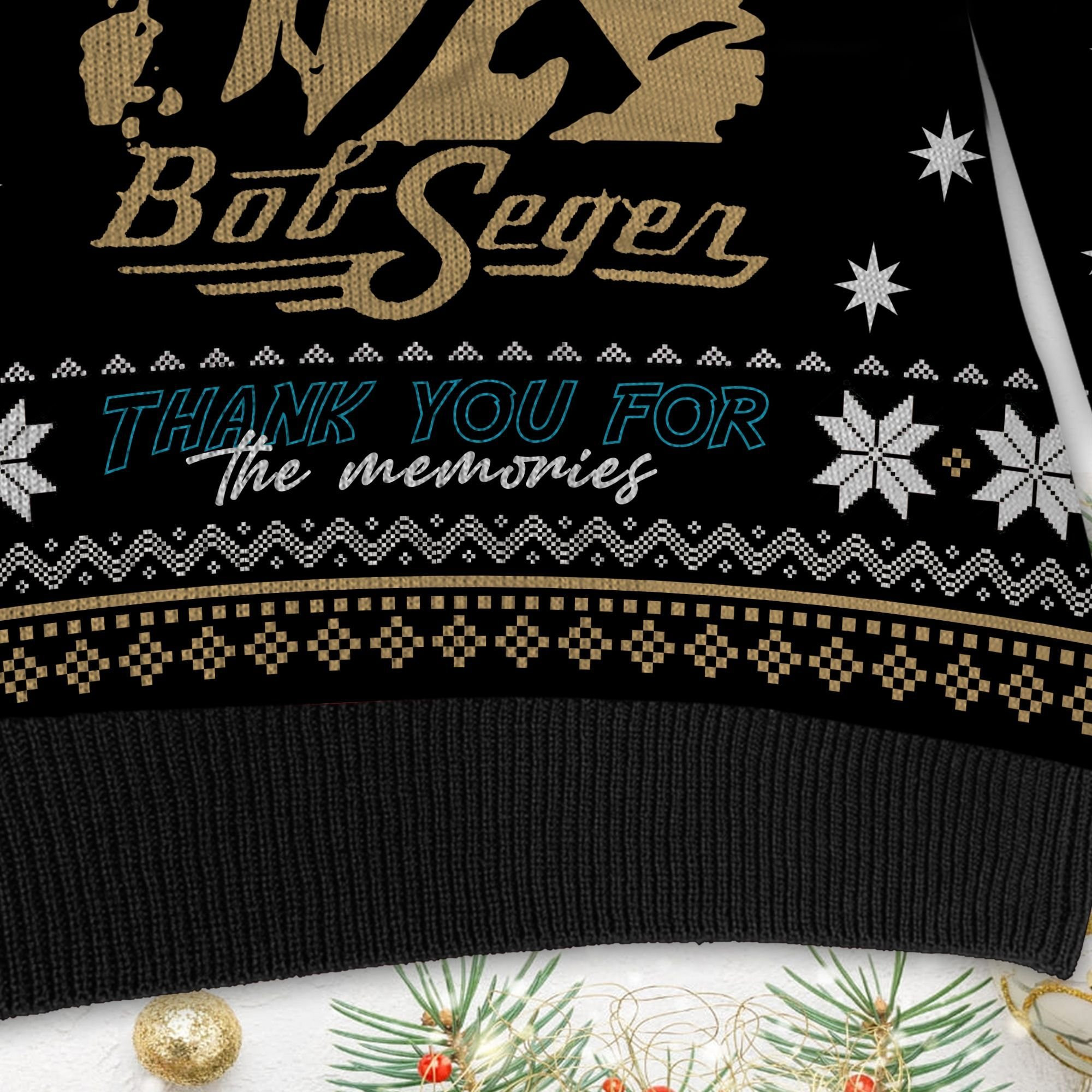 Bob Seger Thank You For The Memories Ugly Christmas Sweater Adult 3D Funny Matching for family - Image 5