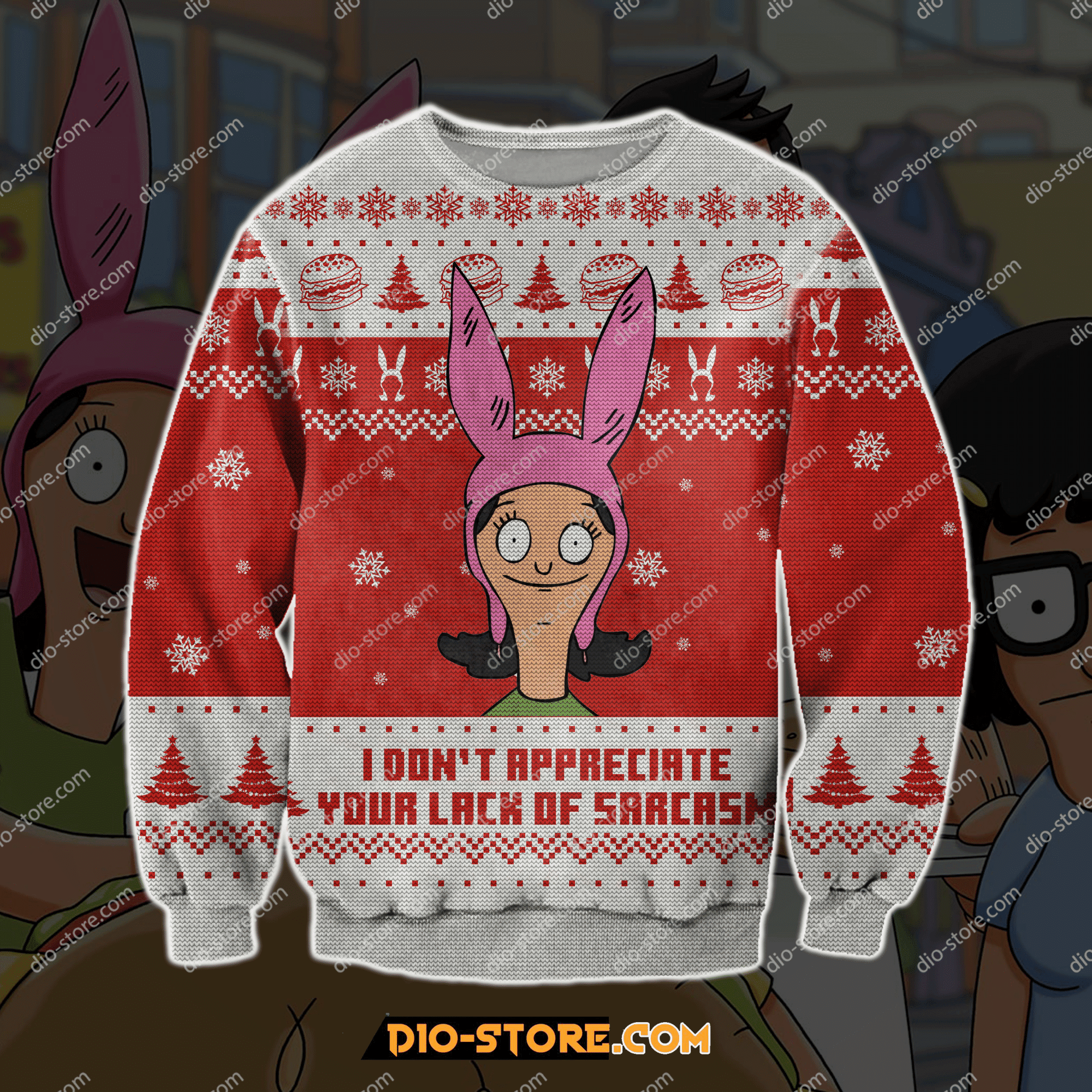 Bobs Burgers Ugly Christmas Sweater Adult 3D Funny Matching for family