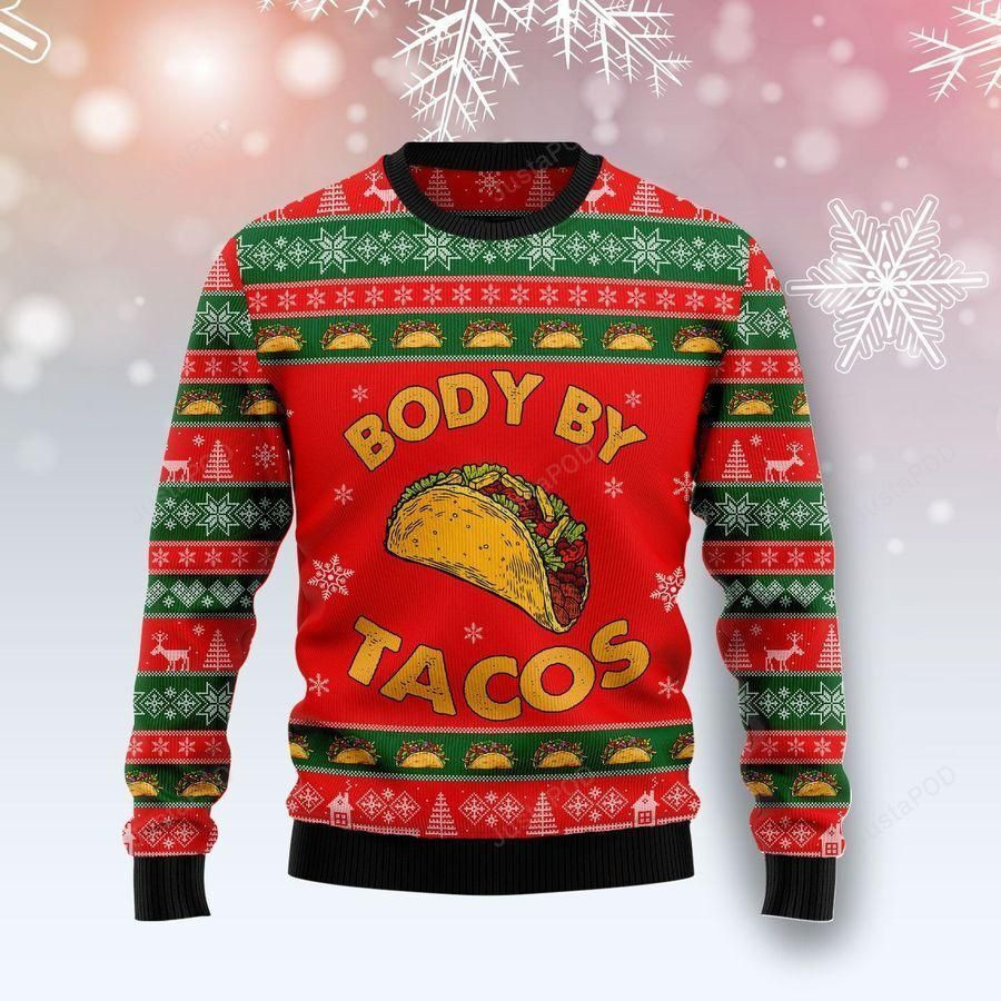 Body By Tacos Ugly Christmas Sweater Adult 3D Funny Matching for family