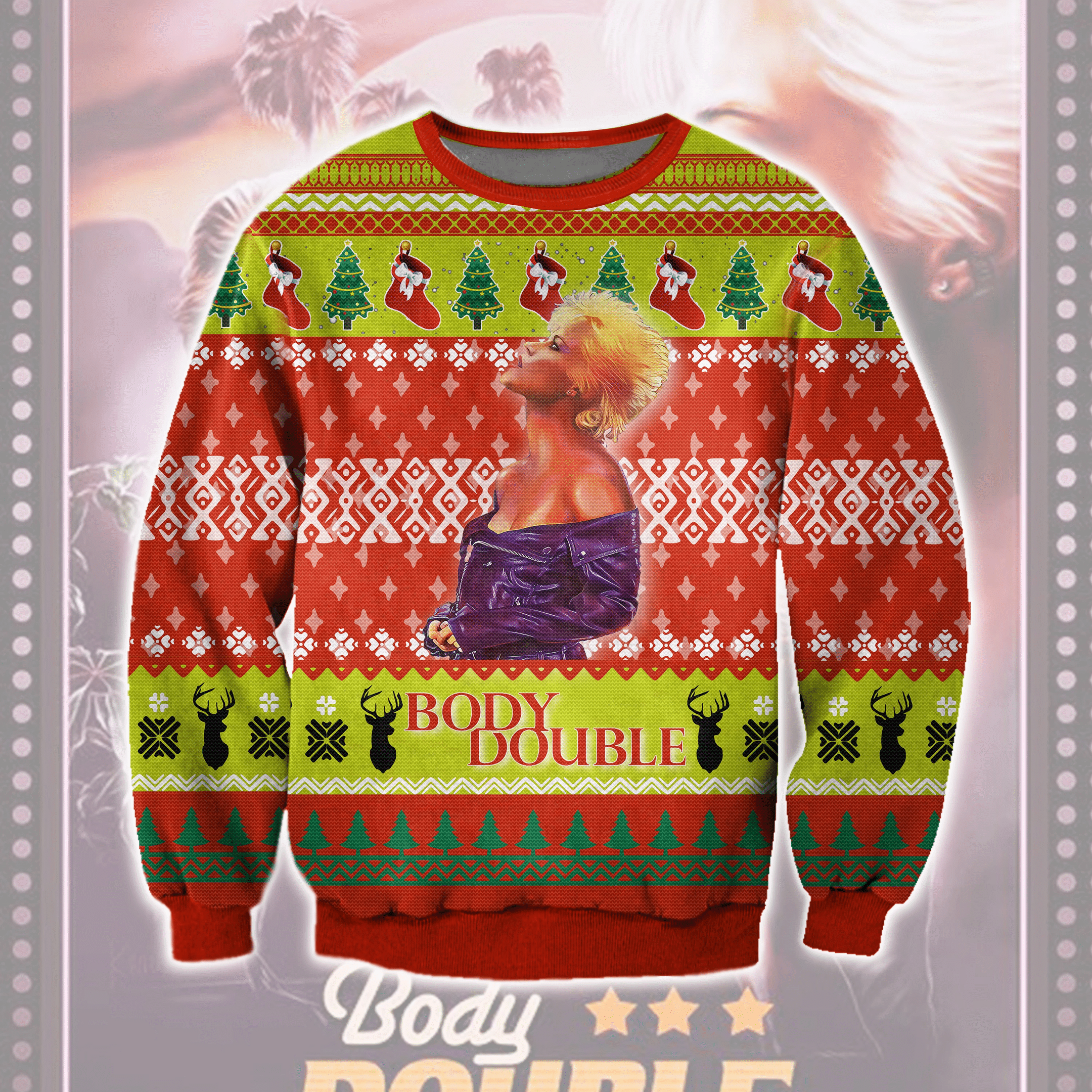 Body Double Ugly Christmas Sweater Adult 3D Funny Matching for family