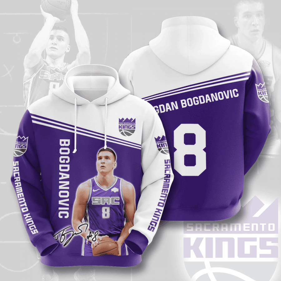 Bogdan Bogdanovic Sacramento Kings 3D All Over Print Hoodie, Zip Hoodie