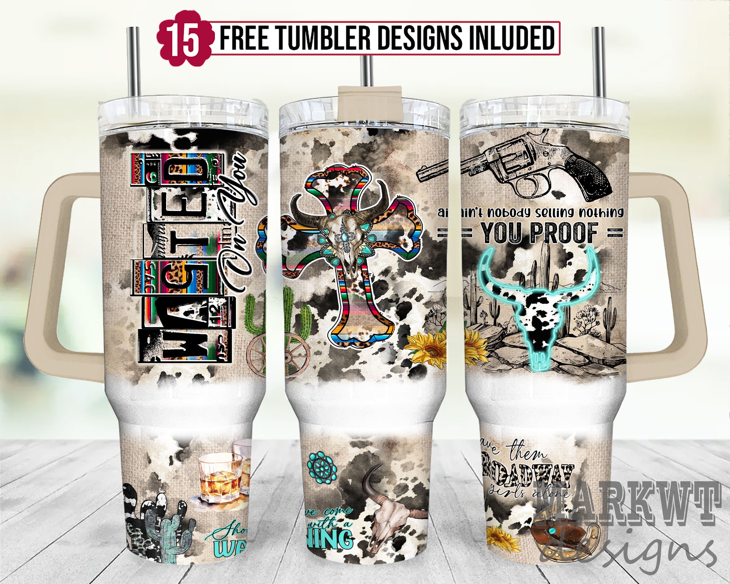 Boho Cow Skull Custom Stanley Cup 40 oz 30 oz Tumbler With HandleTVC2301955