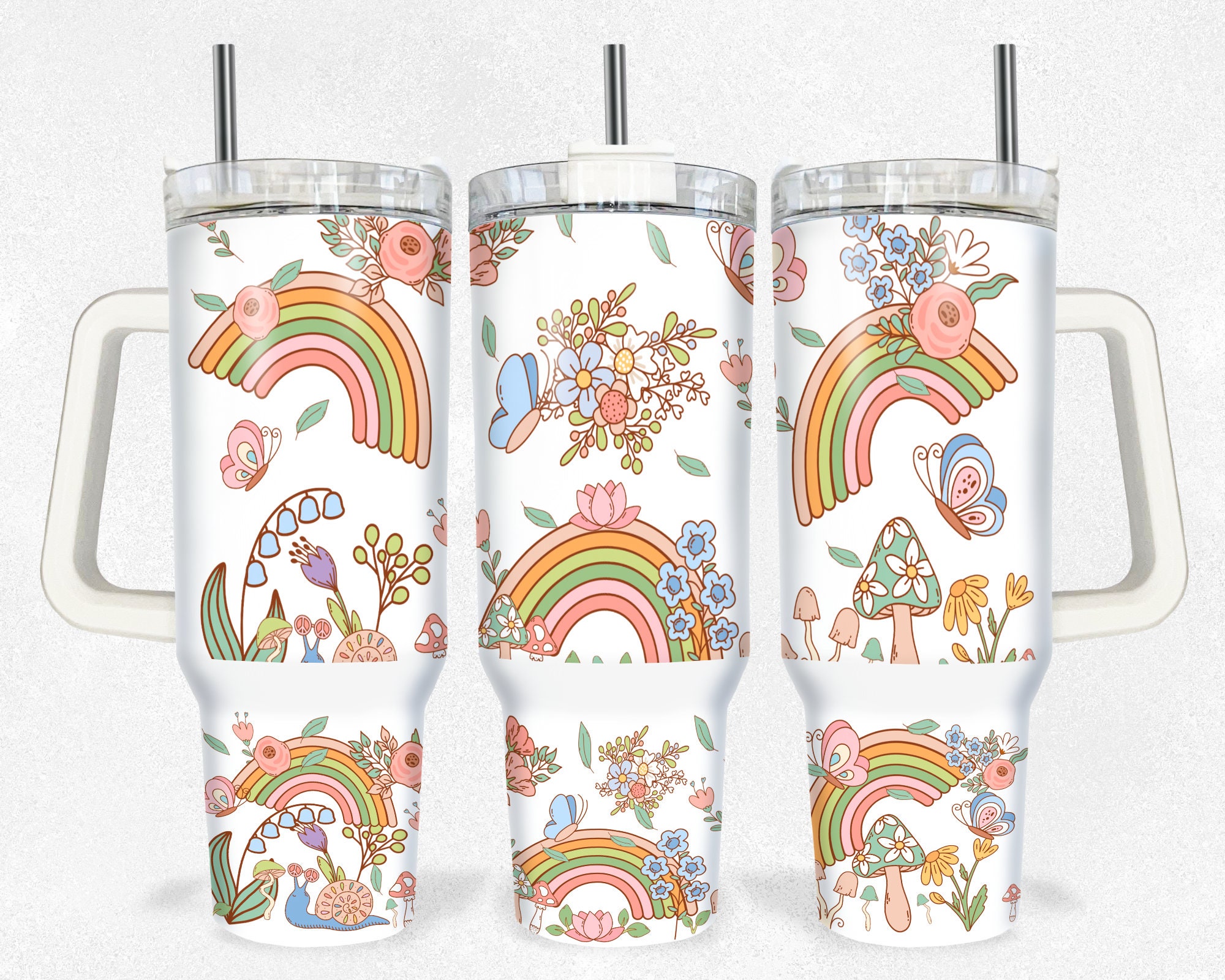 Boho Floral Custom Stanley Cup 40 oz 30 oz Tumbler With HandleTVC2301155