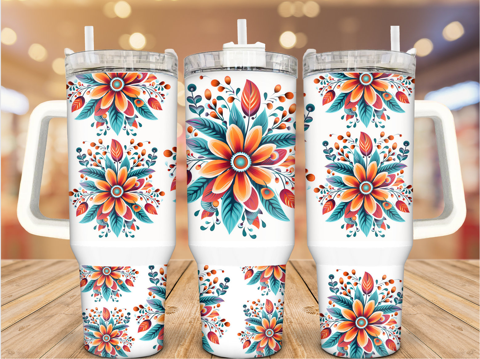 Boho Floral Custom Stanley Cup 40 oz 30 oz Tumbler With HandleTVC2301936