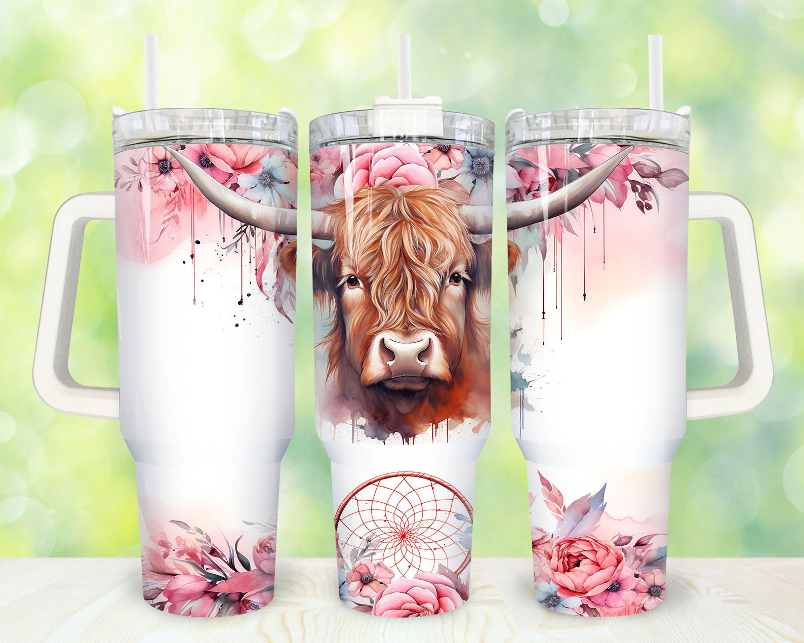 Boho Highland Cow Custom Stanley Cup 40 oz 30 oz Tumbler With HandleTVC2301917