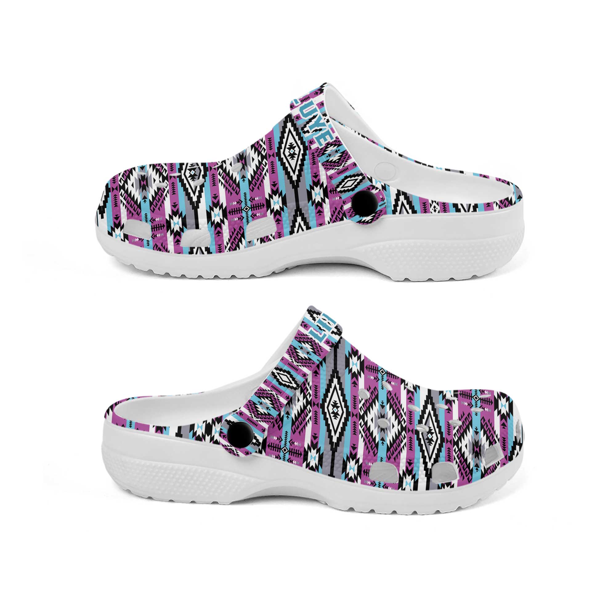 Boho Pink Aztec Crocs Crocband Clogs Shoes Comfortable For Men Women and Kids - Image 4