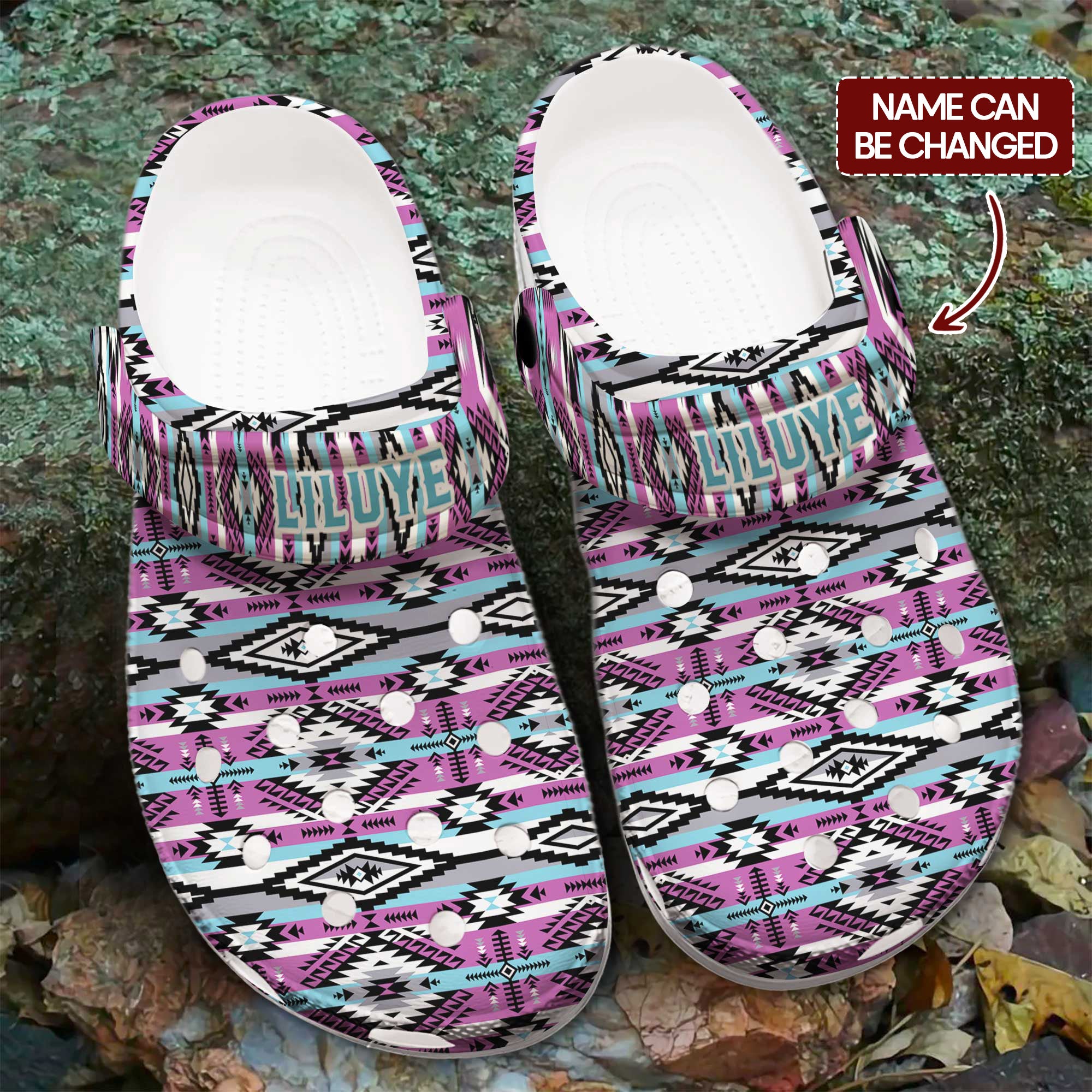 Boho Pink Aztec Crocs Crocband Clogs Shoes Comfortable For Men Women and Kids