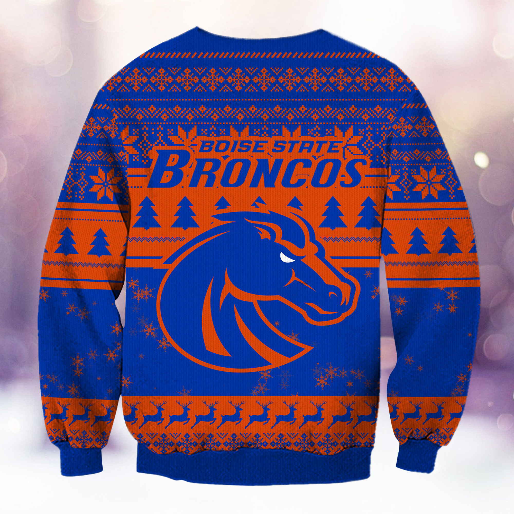 Boise State Broncos Grinch Ugly Christmas Sweater Adult 3D Funny Matching for family - Image 3