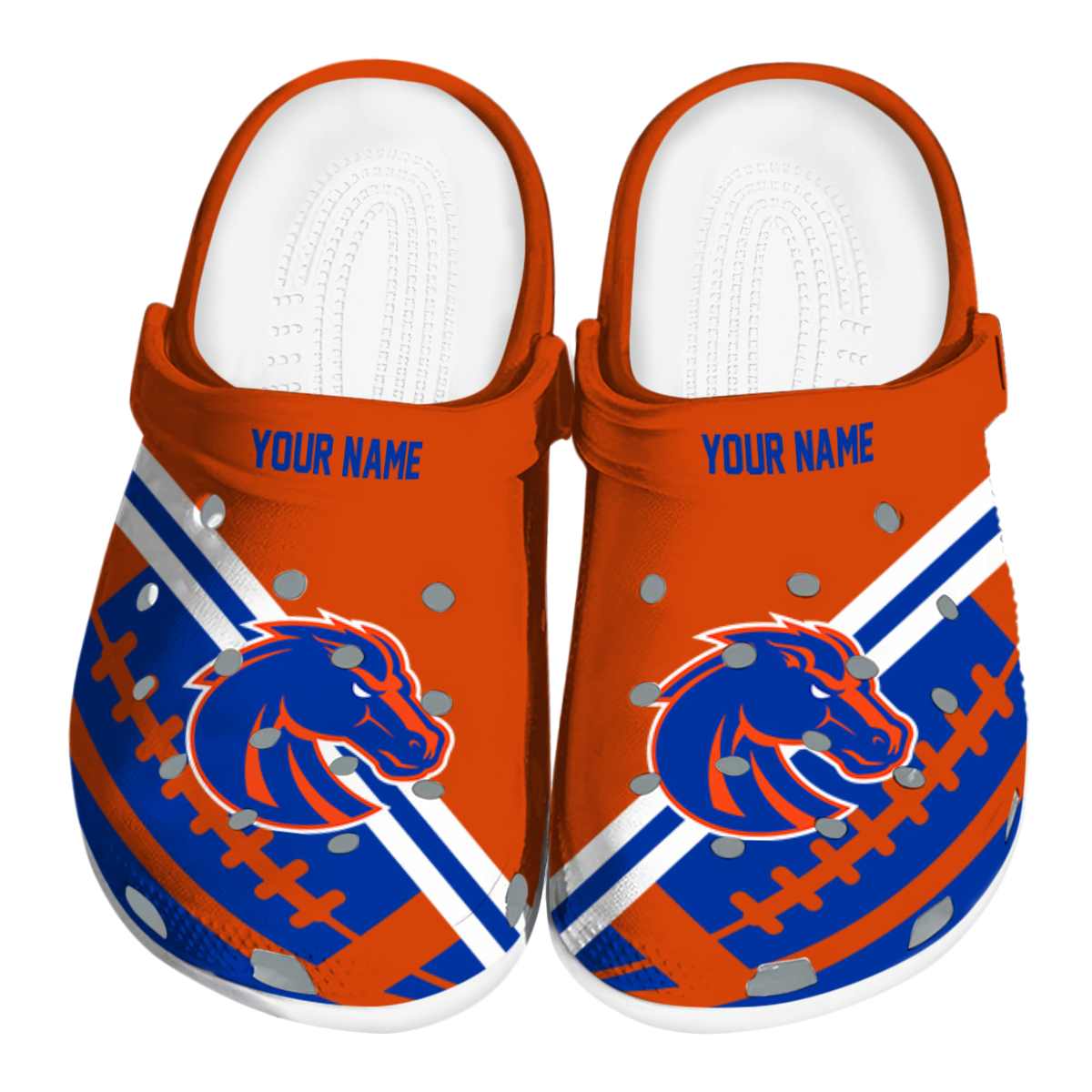 Boise State Broncos NCAA Sport Crocs Crocband Clogs Shoes Comfortable For Men Women and Kids