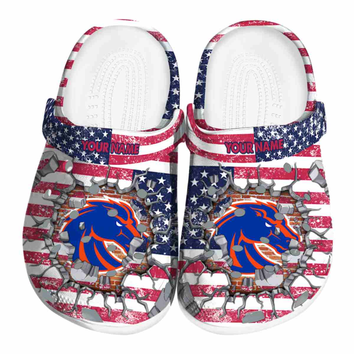 Boise State Broncos NCAA Sport Crocs Crocband Clogs Shoes Comfortable For Men Women and Kids