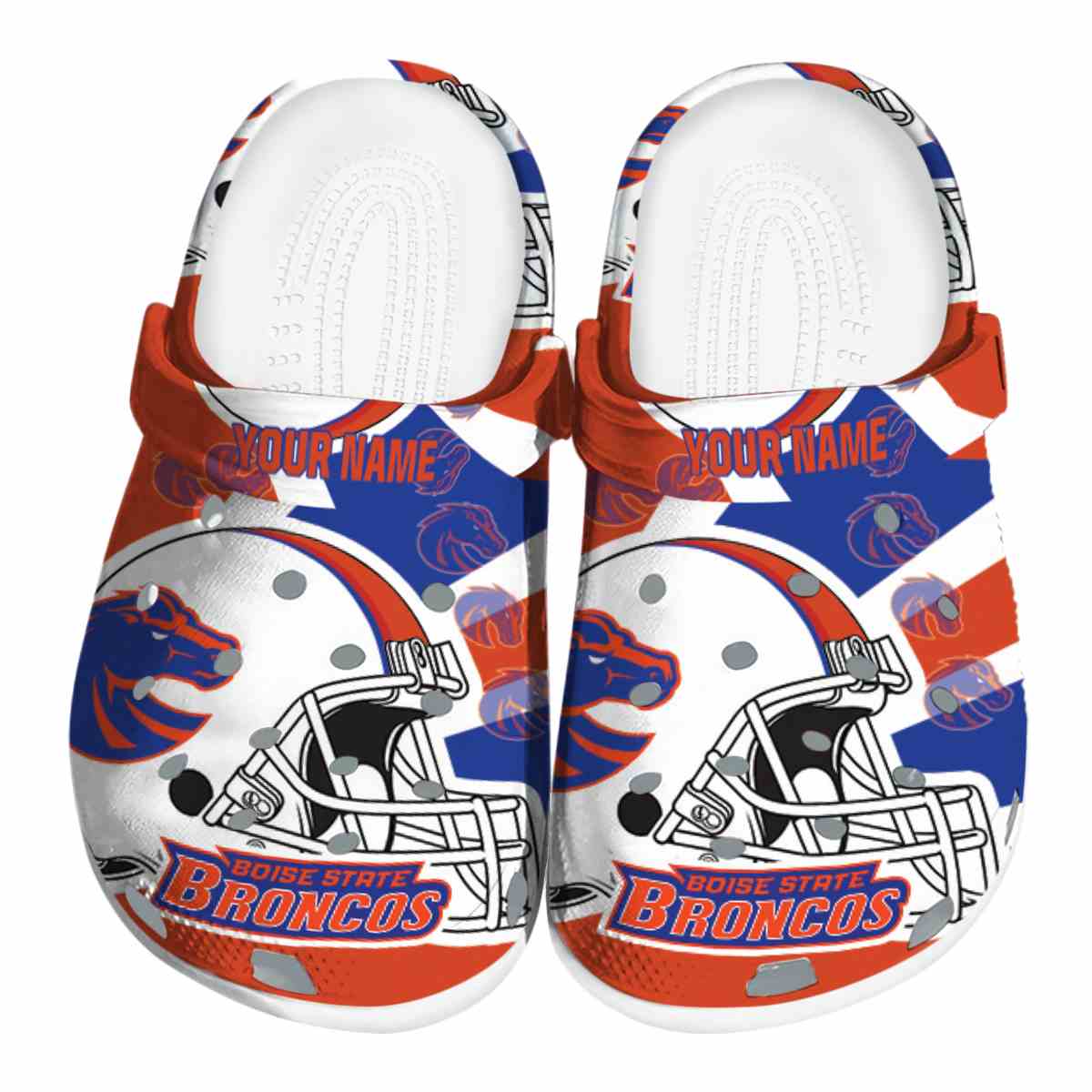 Boise State Broncos NCAA Sport Crocs Crocband Clogs Shoes Comfortable For Men Women and Kids