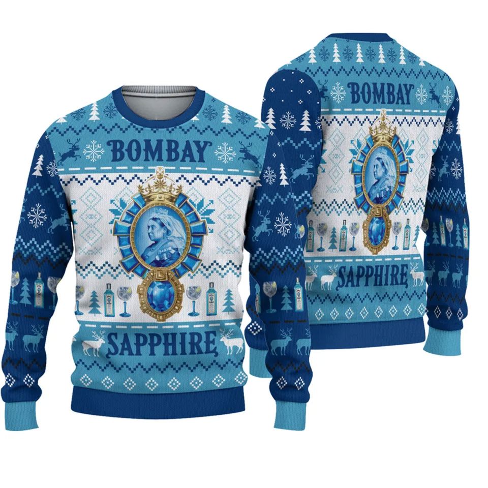 Bombay Sapphire 3D Print Christmas Sweater