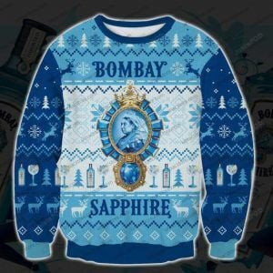 Bombay Sapphire 3D Print Winter Ugly Christmas Sweater Adult 3D Funny Matching for family
