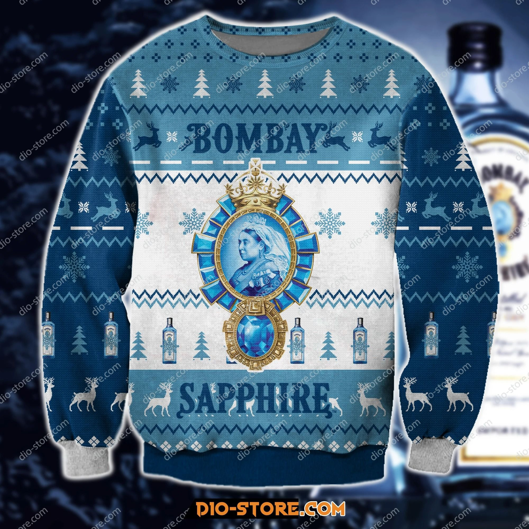 Bombay Sapphire Knitting Pattern 3D Print Ugly Christmas Sweater Adult 3D Funny Matching for family