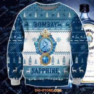 Bombay Sapphire Ugly Christmas Sweater Adult 3D Funny Matching for family