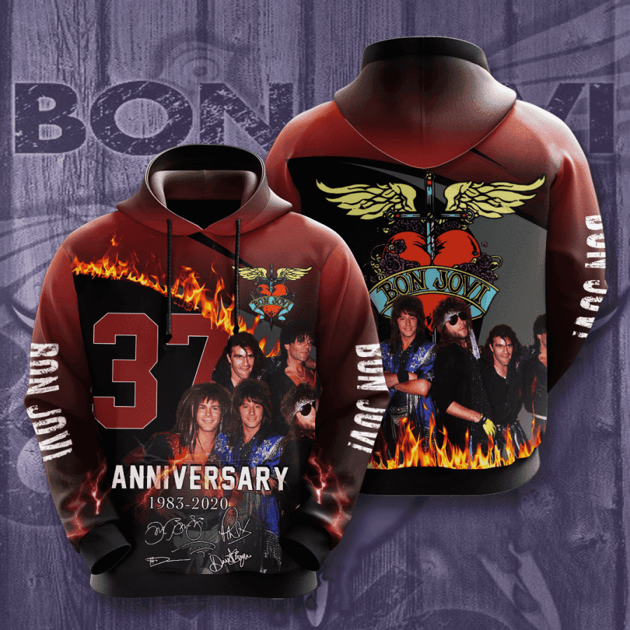 Bon Jovi 3D All Over Print Hoodie, Zip Hoodie