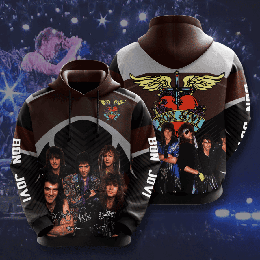 Bon Jovi 3D All Over Print Hoodie, Zip Hoodie