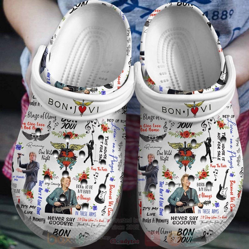 Bon Jovi Music Crocs Crocband Clogs Shoes Comfortable For Men Women and Kids