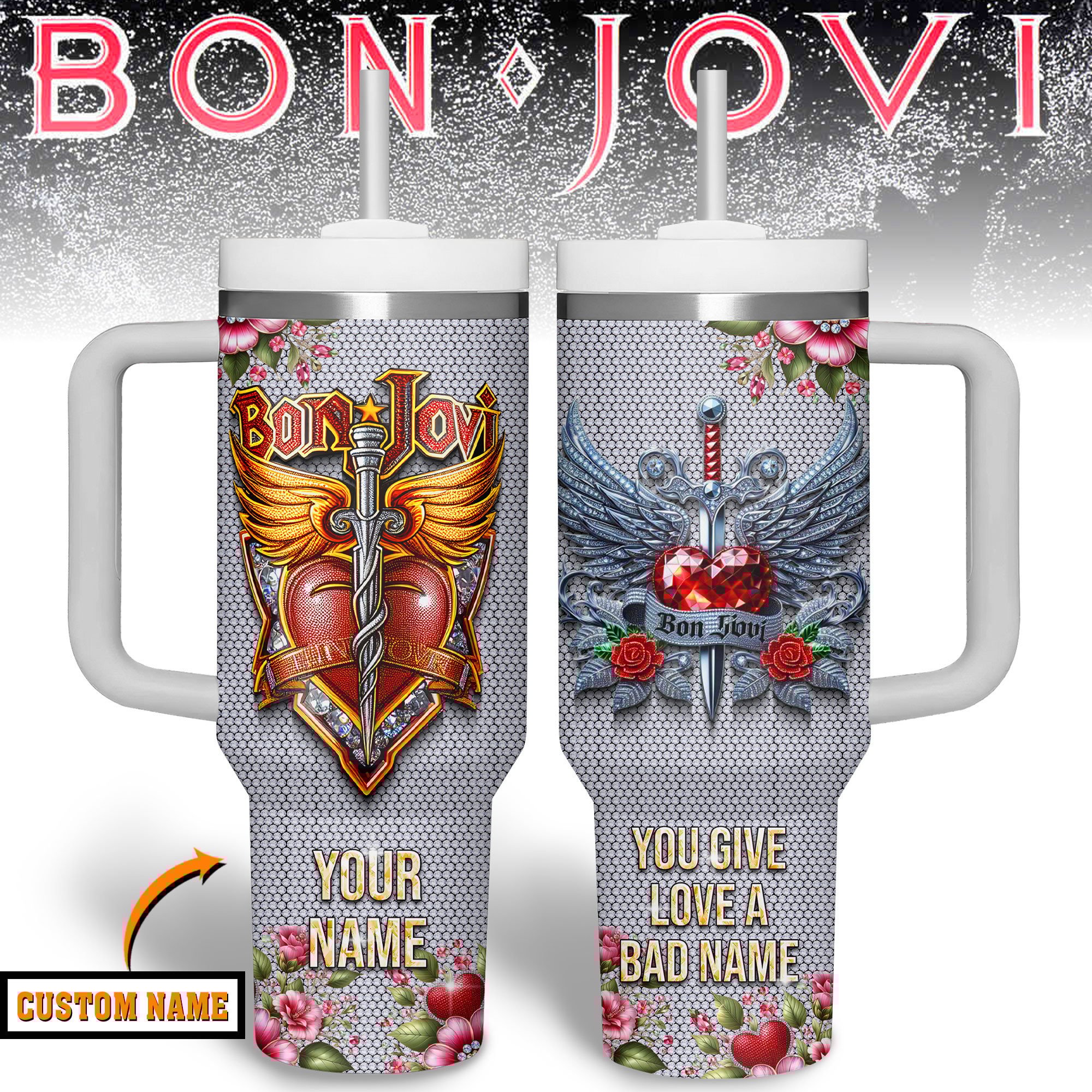 Bon Jovi Music Custom Stanley Cup 40 oz 30 oz Tumbler With HandleTVC2301320