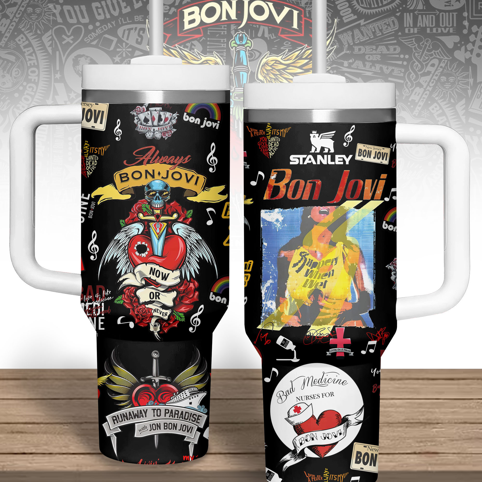 Bon Jovi Music Custom Stanley Cup 40 oz 30 oz Tumbler With HandleTVC2301343