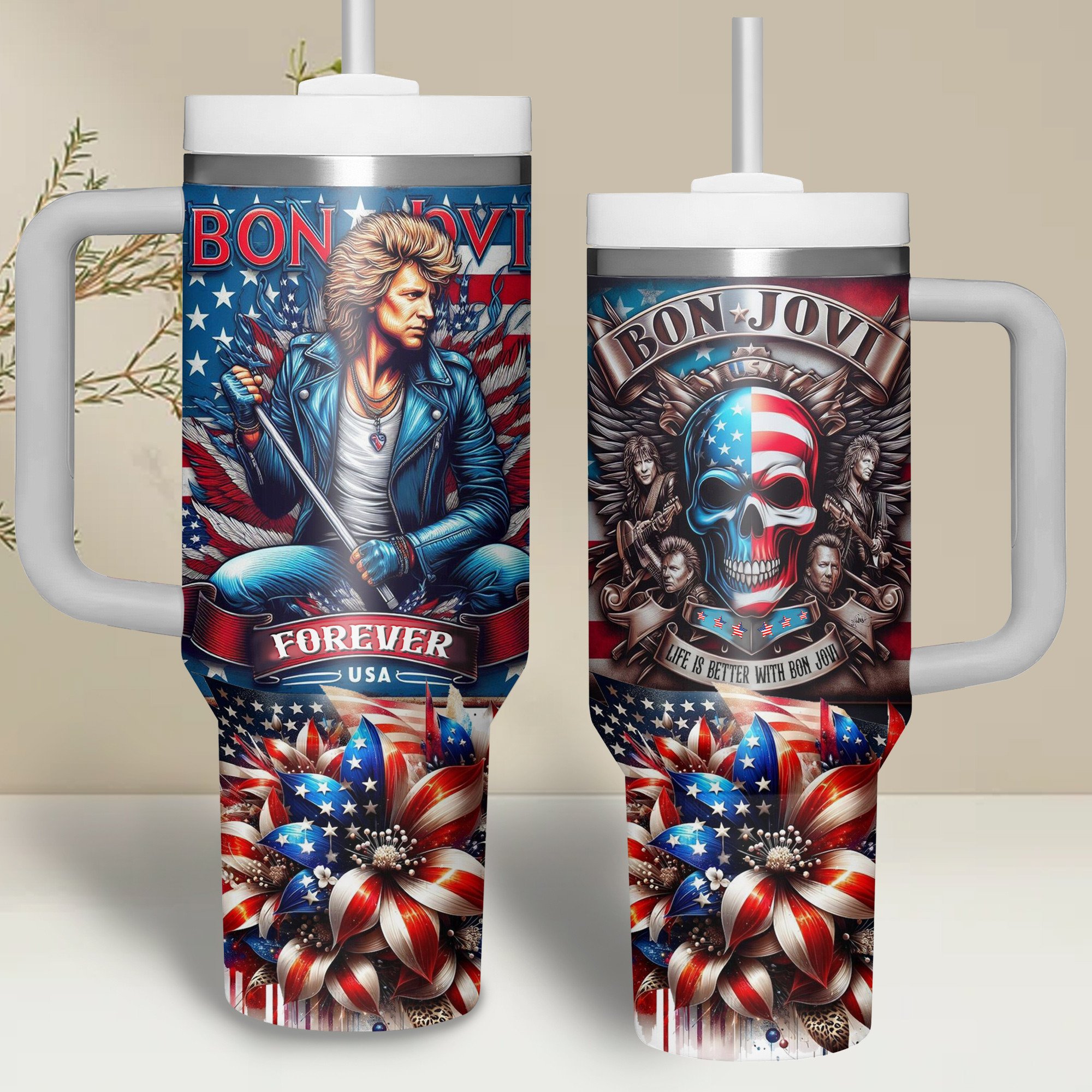 Bon Jovi Music Custom Stanley Cup 40 oz 30 oz Tumbler With HandleTVC2301505
