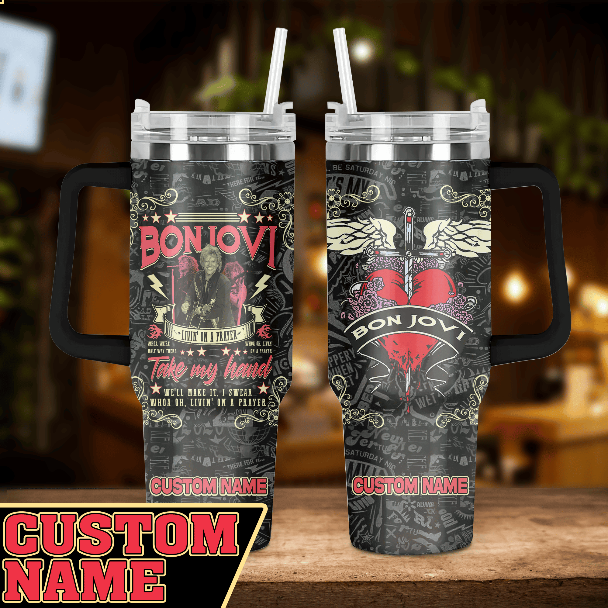 Bon Jovi Music Custom Stanley Cup 40 oz 30 oz Tumbler With HandleTVC2301771