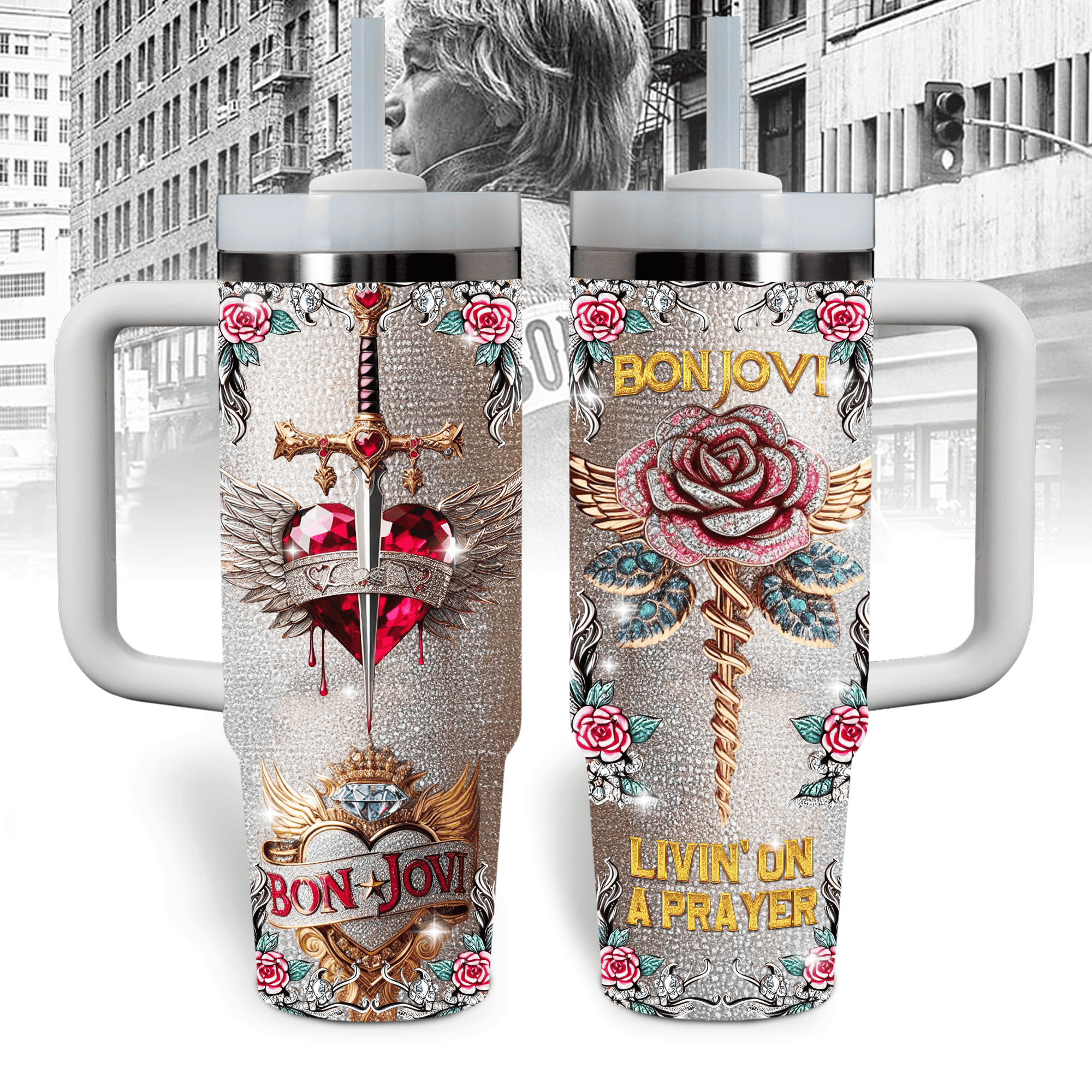 Bon Jovi Music Custom Stanley Cup 40 oz 30 oz Tumbler With HandleTVC2301772