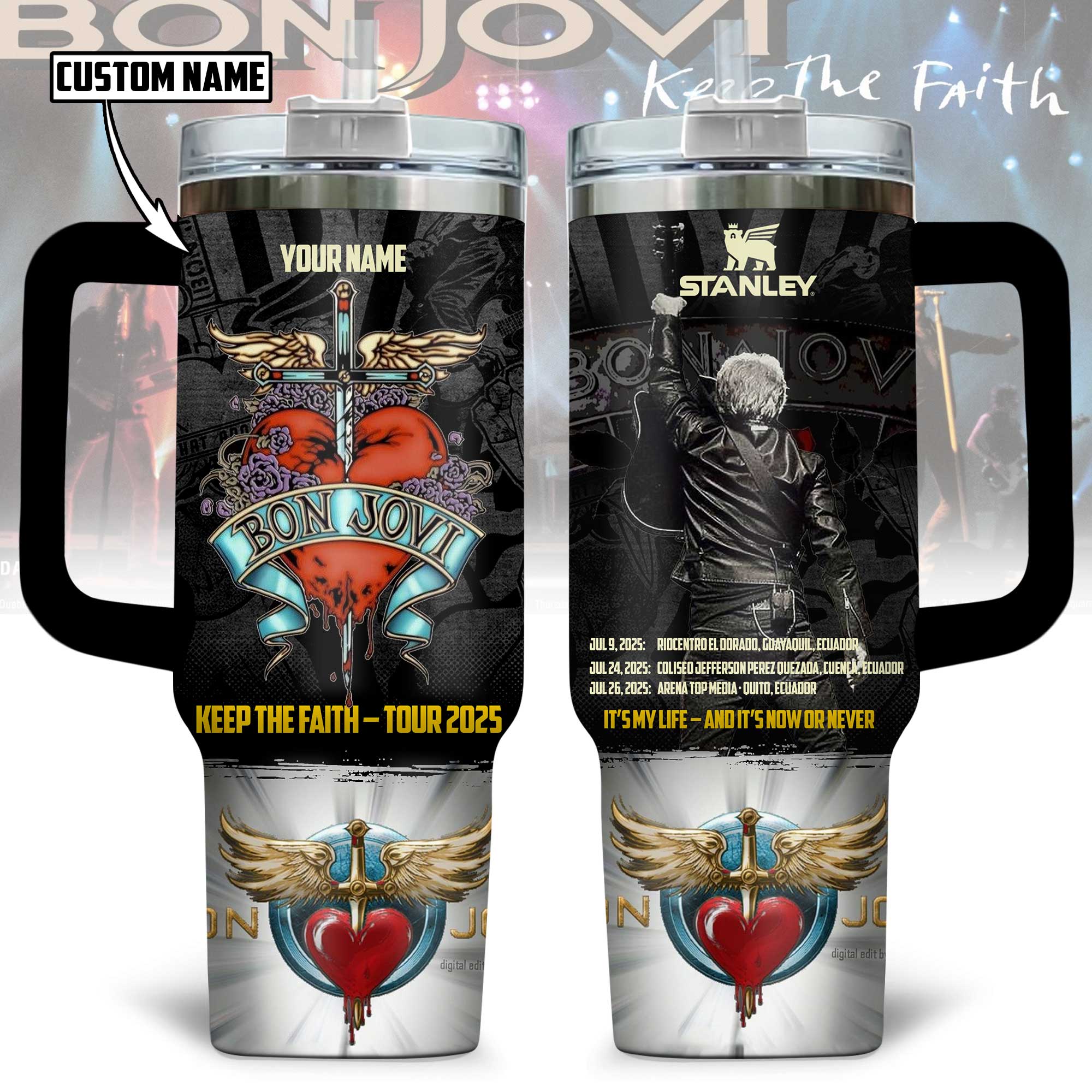 Bon Jovi Music Custom Stanley Cup 40 oz 30 oz Tumbler With HandleTVC230193